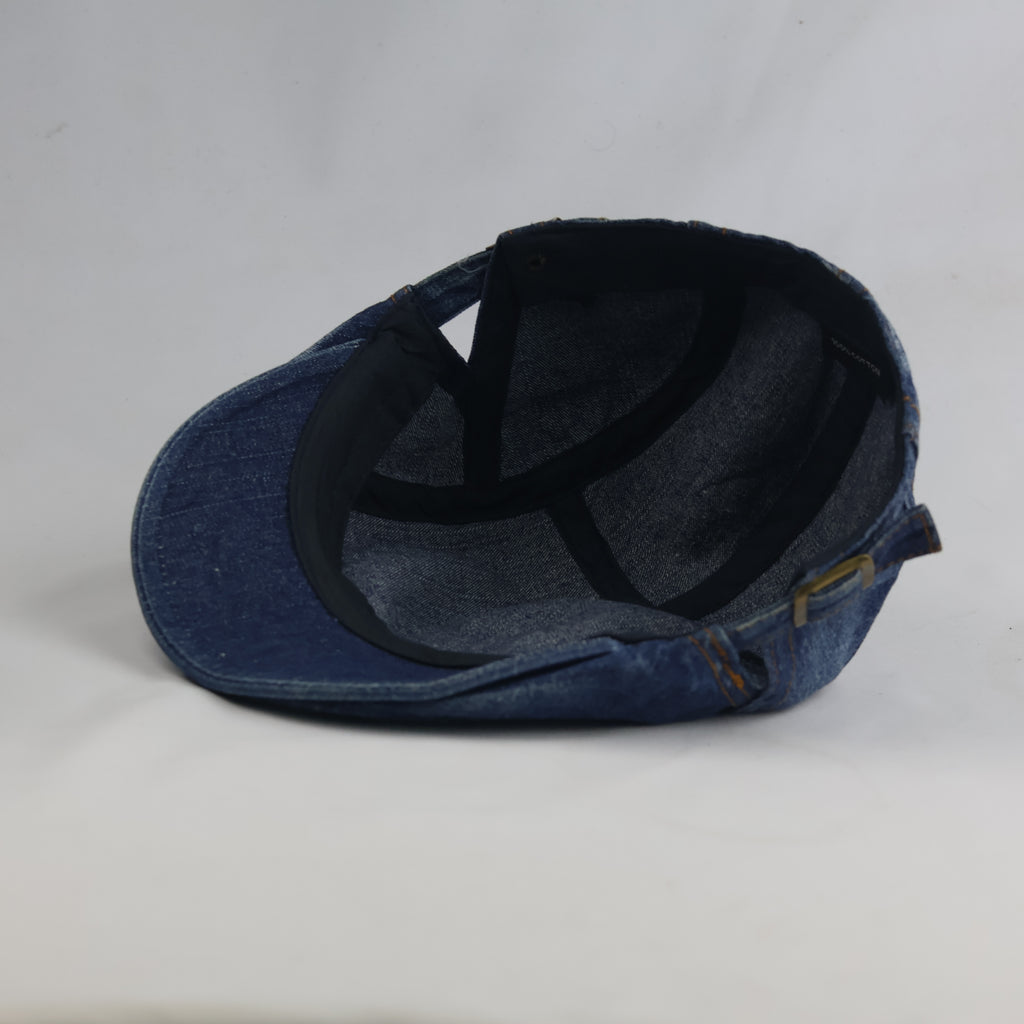 Thrifted Classic Blue Denim Cabbie Newsboy Cap – 57-58cm | 10651