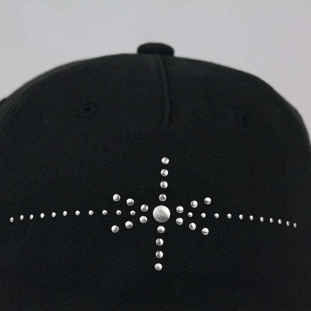 Vintage Style Black Studded Baseball Cap - Y2K Rhinestone Star Hat