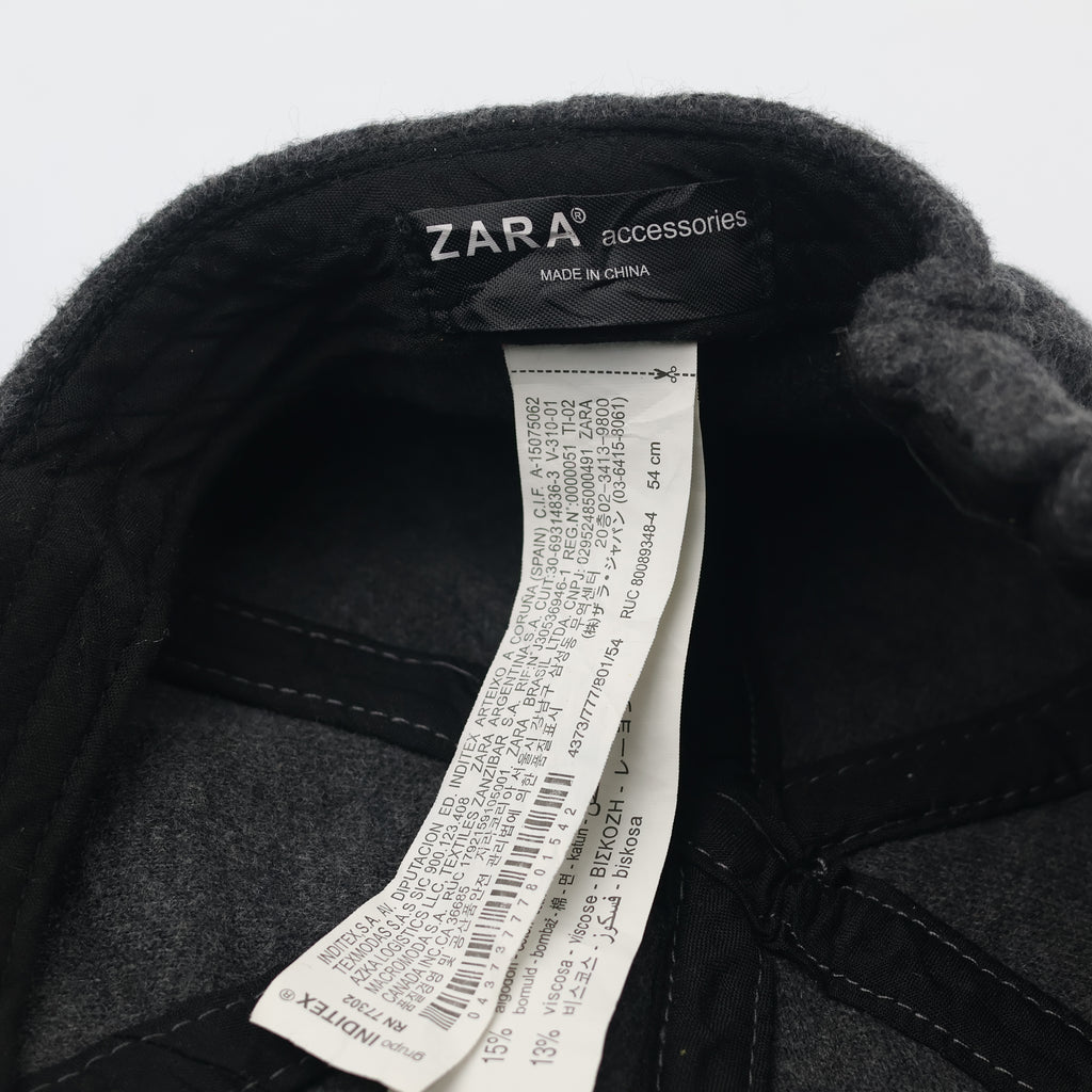 Zara Accessories Men’s Grey Wool Blend Thrifted Flat Cap - Classic Ivy Hat