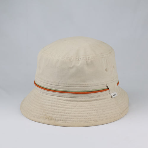 Vintage Maru Cotton Bucket Hat | Beige Thrifted Outdoor Sun Cap 56cm