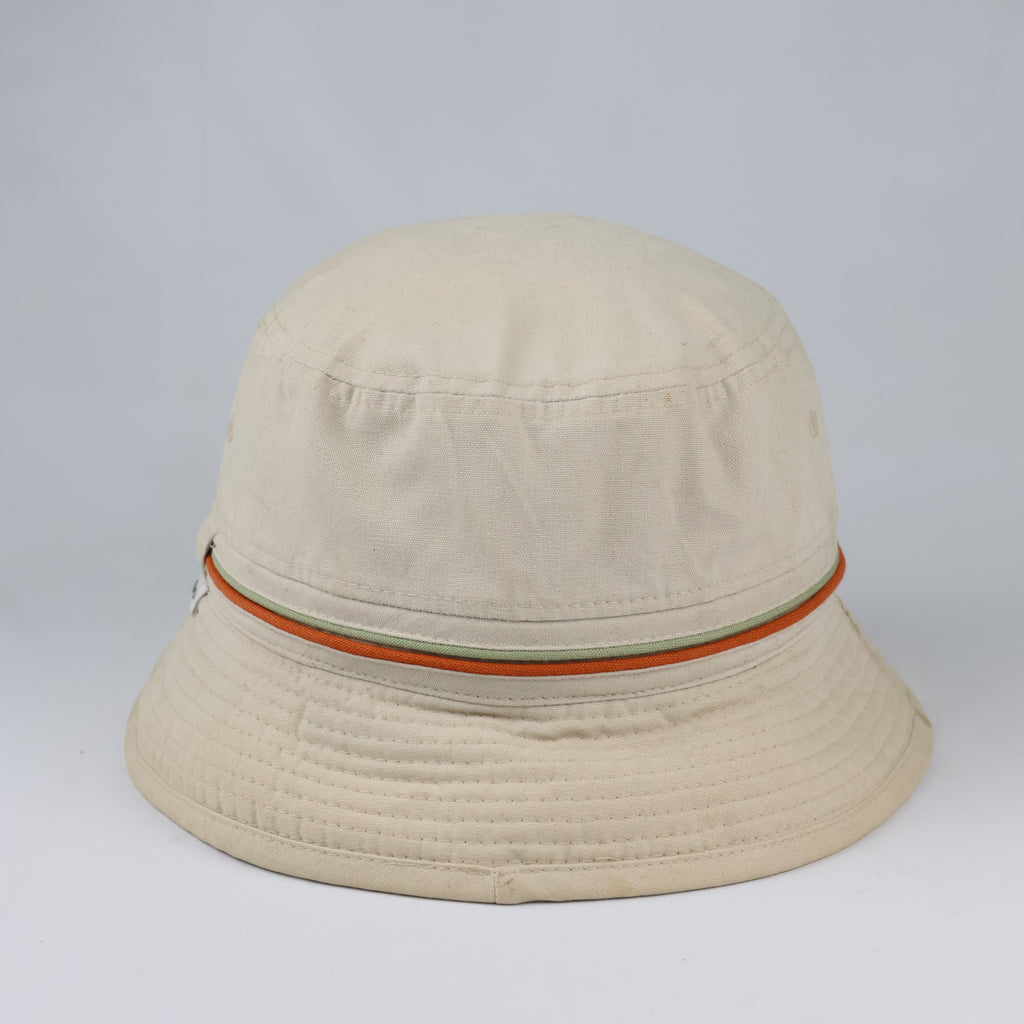 Vintage Maru Cotton Bucket Hat | Beige Thrifted Outdoor Sun Cap 56cm