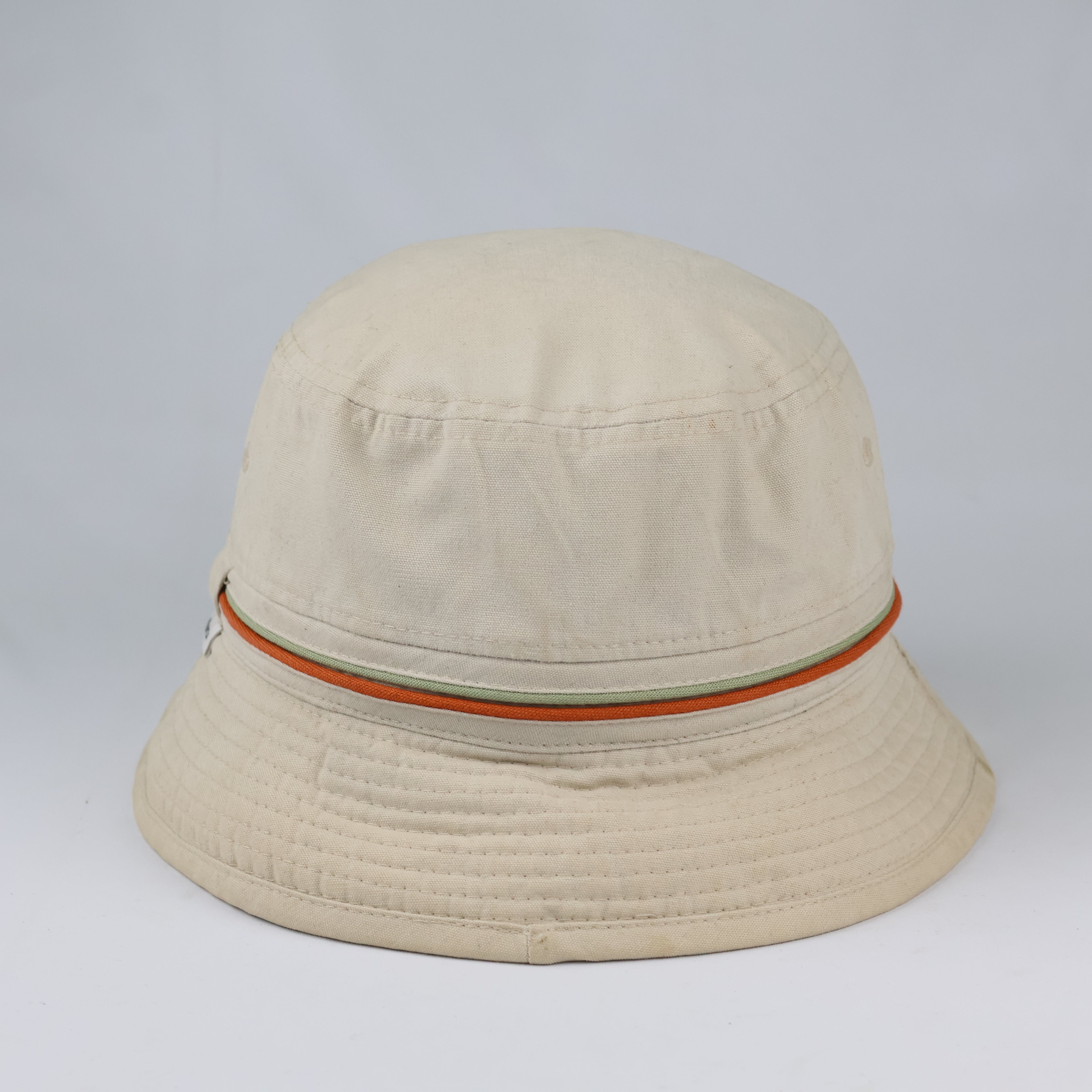 Vintage Maru Cotton Bucket Hat | Beige Thrifted Outdoor Sun Cap 56cm
