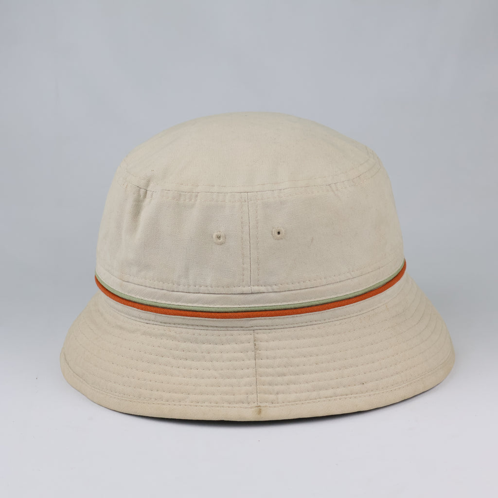 Vintage Maru Cotton Bucket Hat | Beige Thrifted Outdoor Sun Cap 56cm