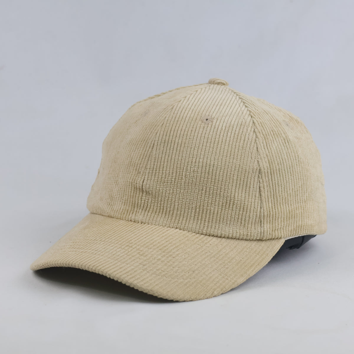 Thrifted Minimalist Cream Corduroy Strapback Dad Hat – 56-57cm | 10656