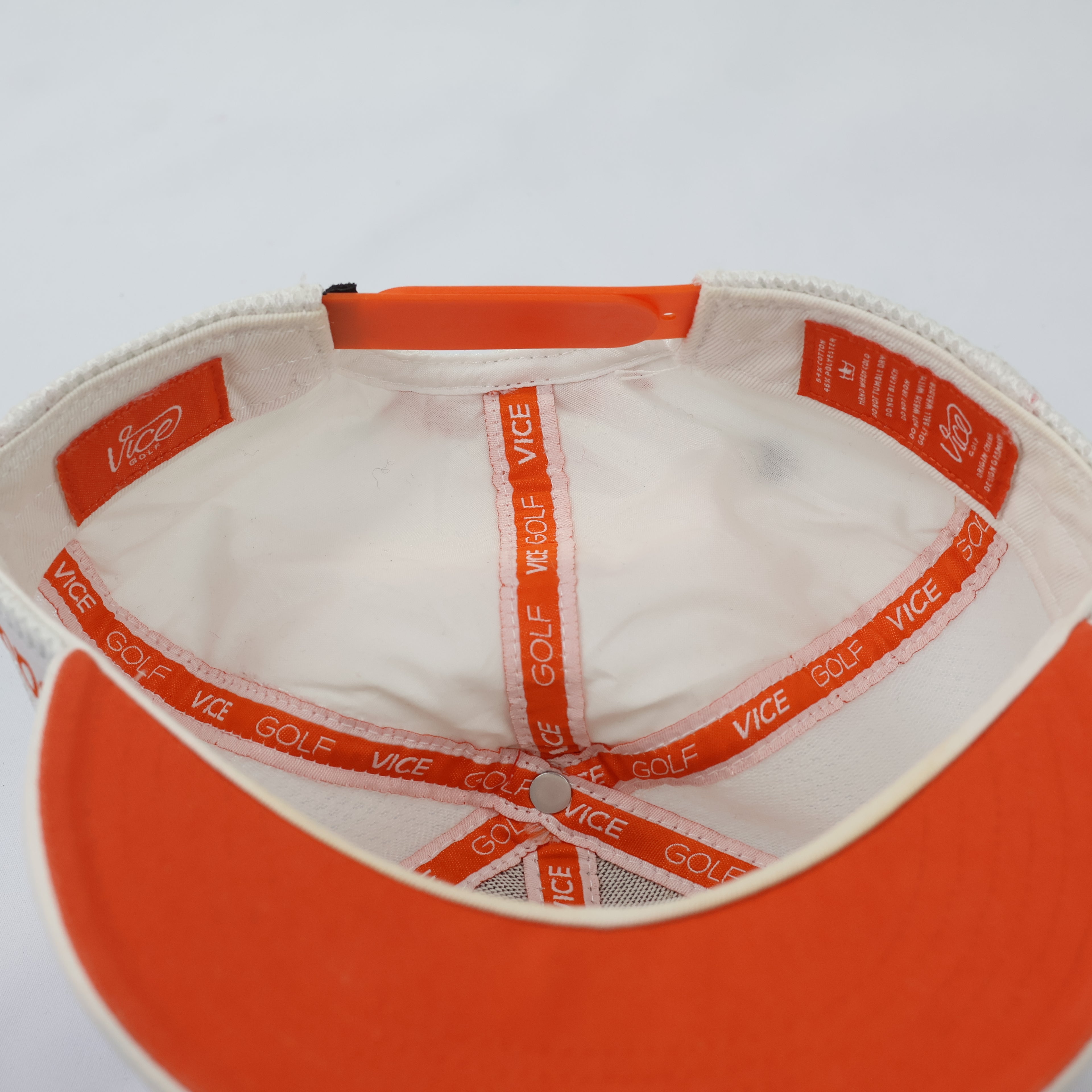 Official Vice Golf Script Logo Thrifted Snapback Hat | Gray/Orange/White