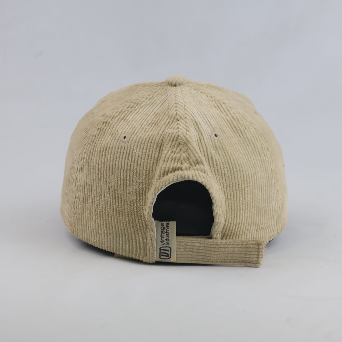 Thrifted Minimalist Cream Corduroy Strapback Dad Hat – 56-57cm | 10656