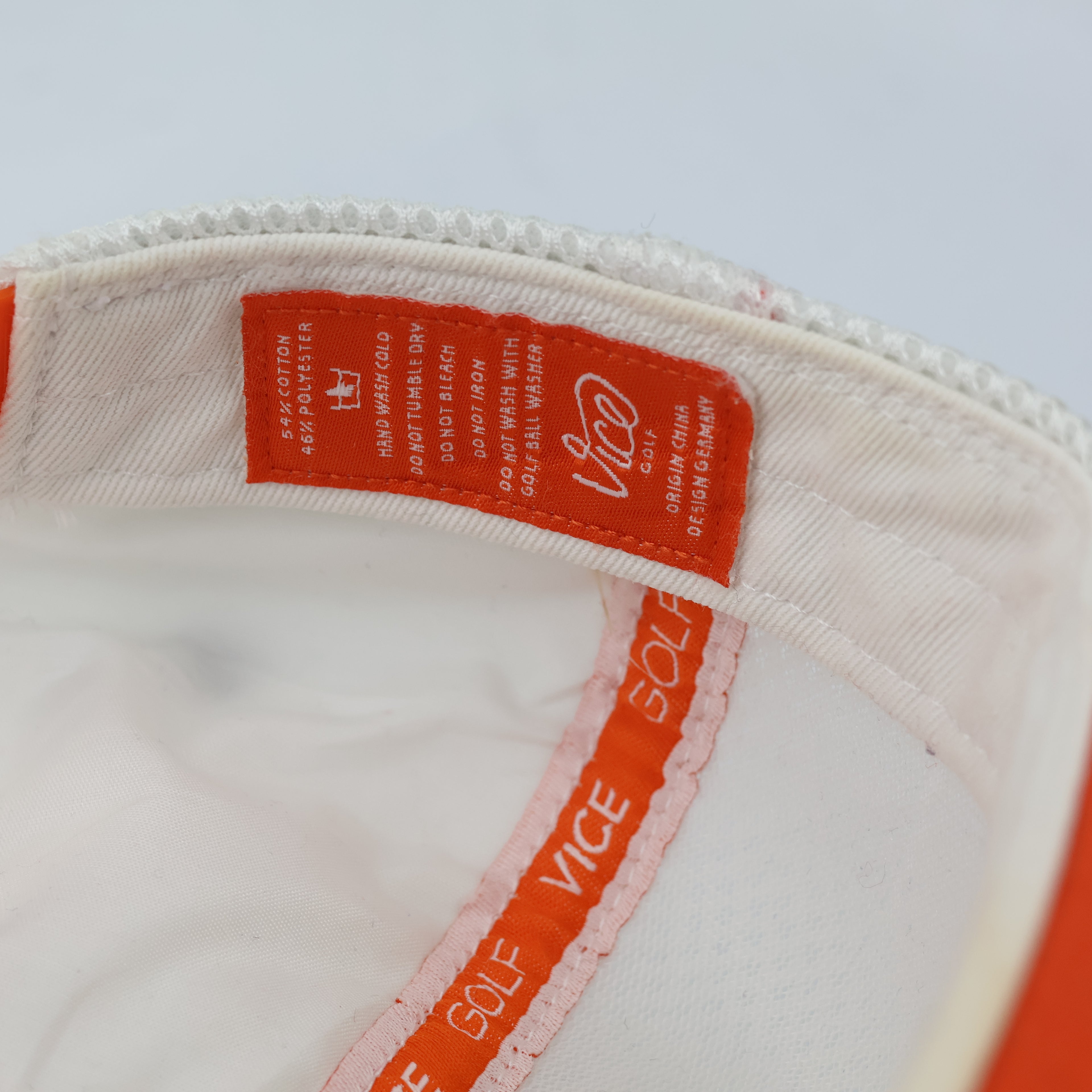 Official Vice Golf Script Logo Thrifted Snapback Hat | Gray/Orange/White