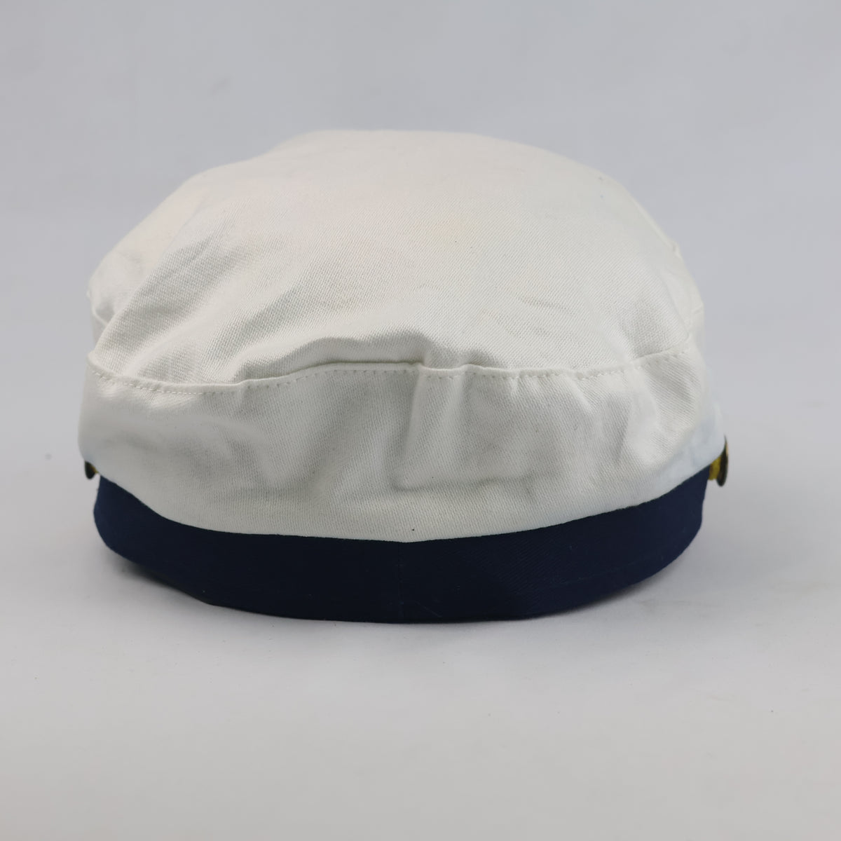 Thrifted Classic Nautical Sailor Captain Cap (White/Navy) – 56cm | 10648