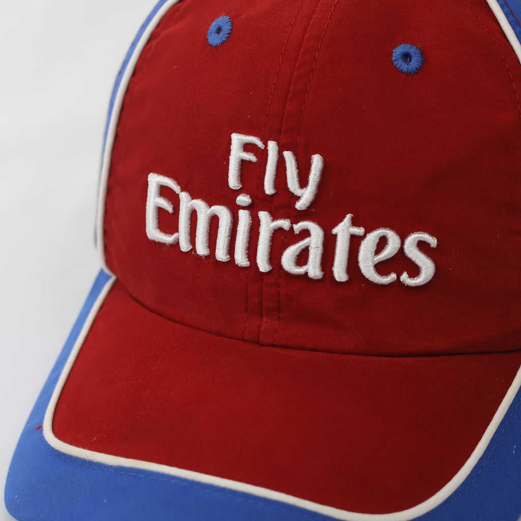 Fly Emirates Official Red & Blue Racing Sport Thrifted Cap