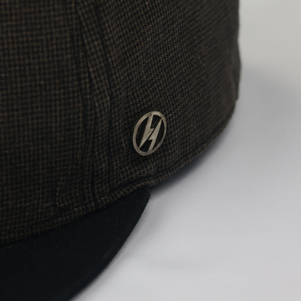 Smith Bridge New York Brown Houndstooth Flat Brim Thrifted Snapback Hat