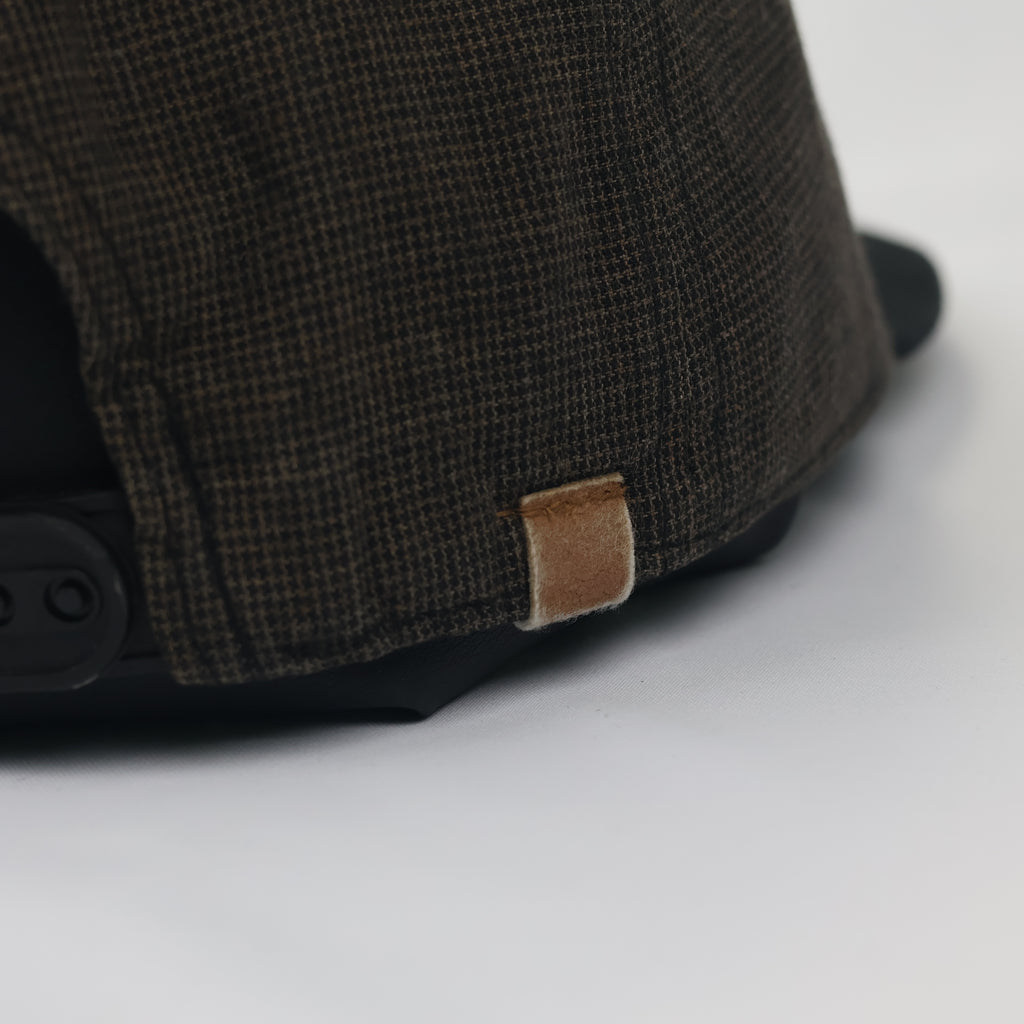Smith Bridge New York Brown Houndstooth Flat Brim Thrifted Snapback Hat