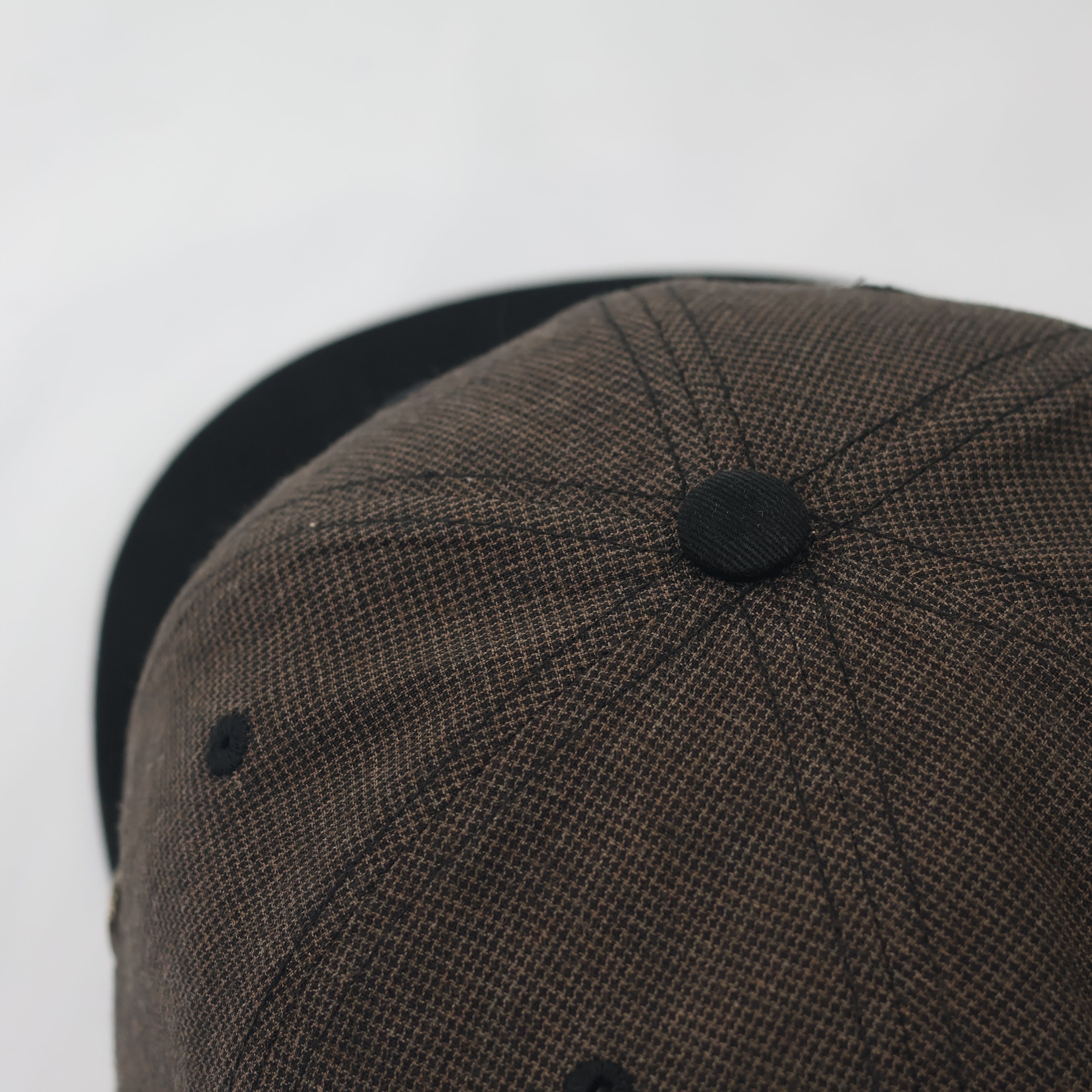 Smith Bridge New York Brown Houndstooth Flat Brim Thrifted Snapback Hat