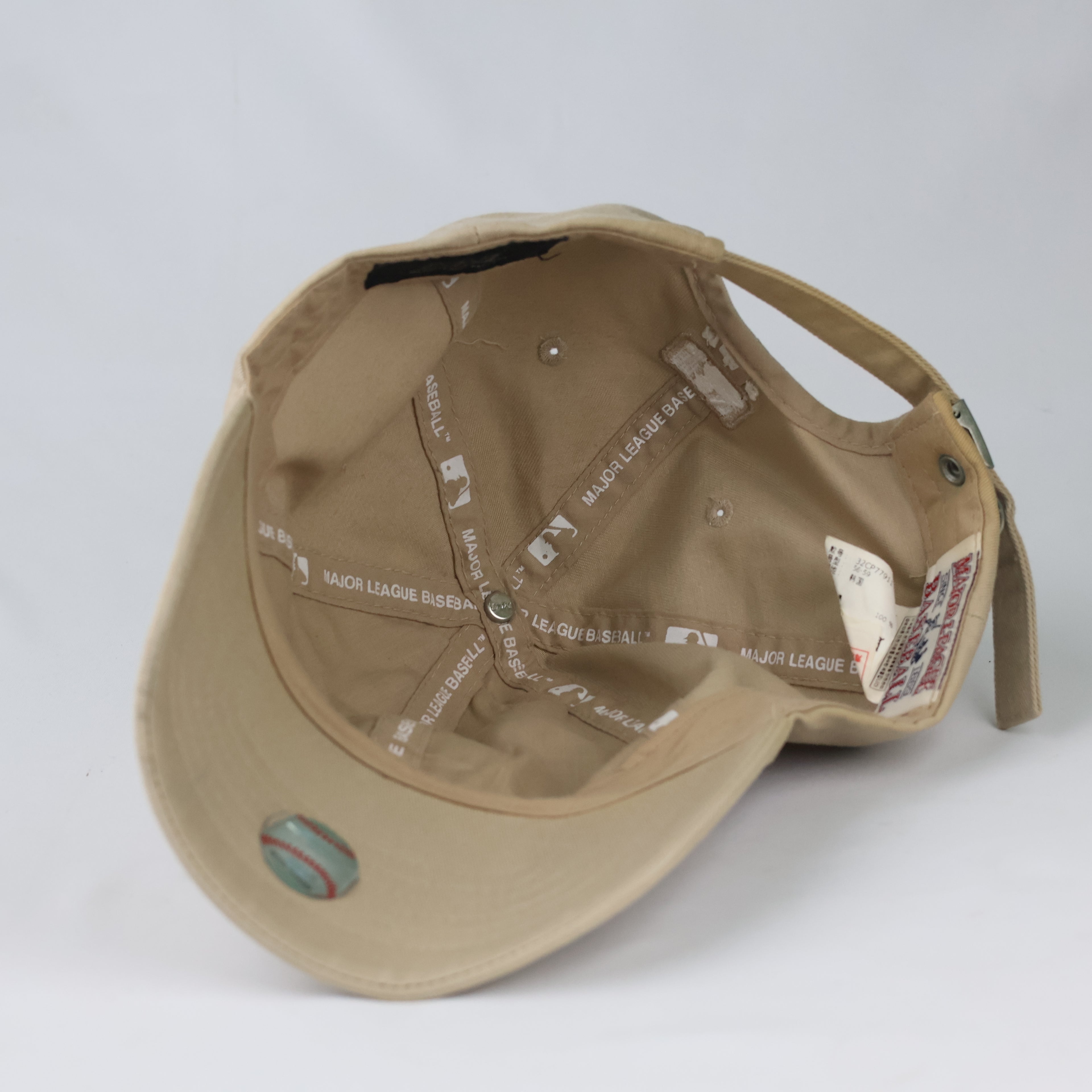 MLB Licensed New York Yankees Dad Hat | Thrifted Beige Cap 56-58cm