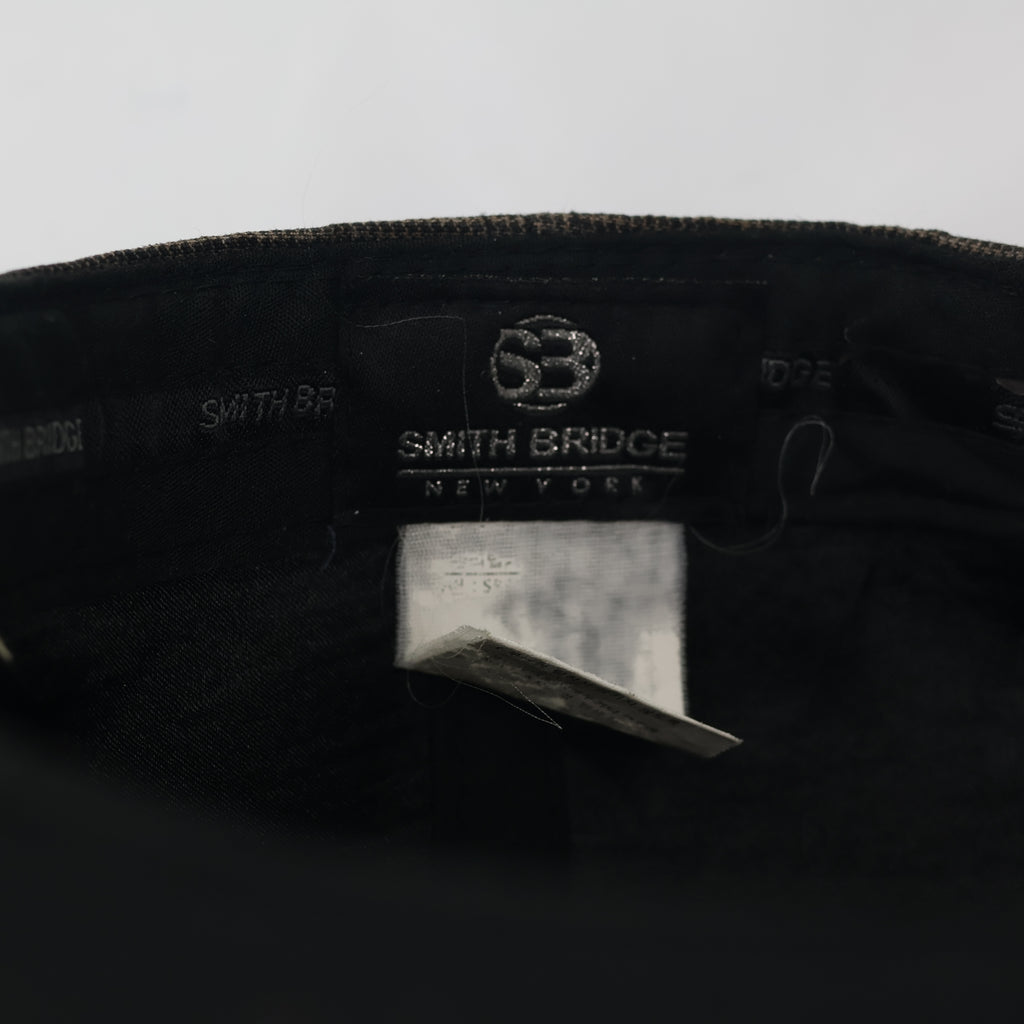 Smith Bridge New York Brown Houndstooth Flat Brim Thrifted Snapback Hat
