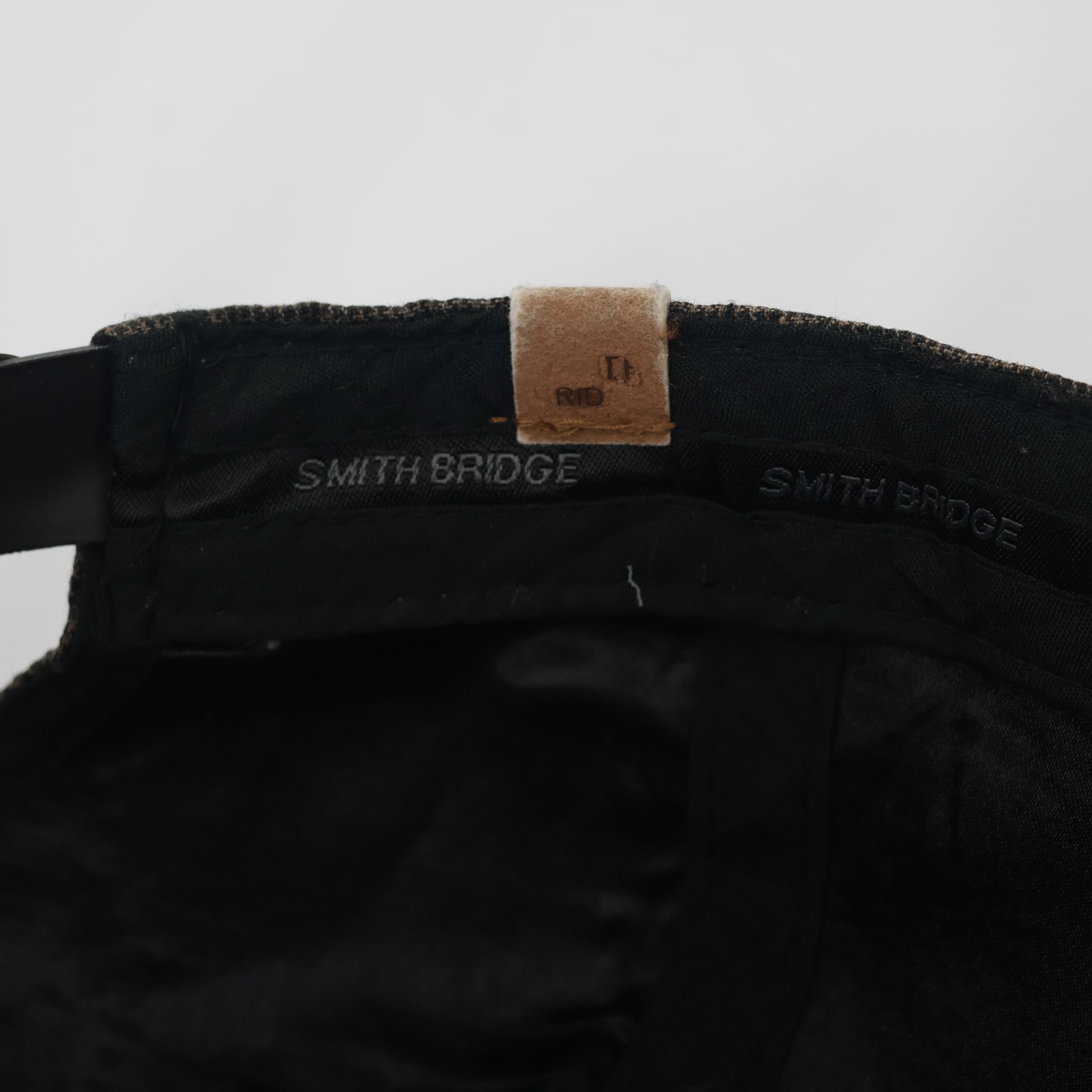 Smith Bridge New York Brown Houndstooth Flat Brim Thrifted Snapback Hat