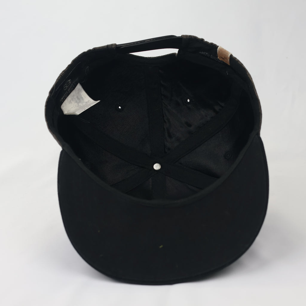 Smith Bridge New York Brown Houndstooth Flat Brim Thrifted Snapback Hat