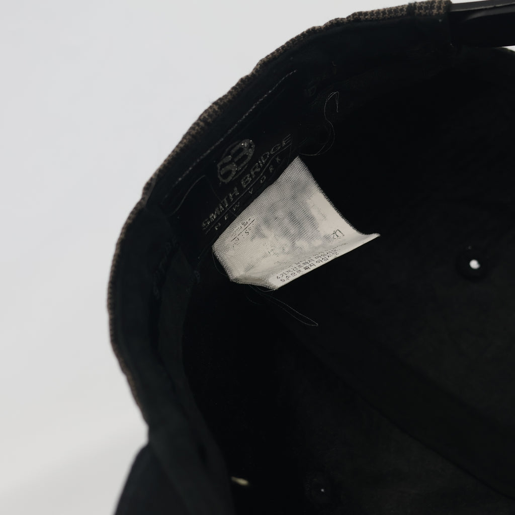 Smith Bridge New York Brown Houndstooth Flat Brim Thrifted Snapback Hat