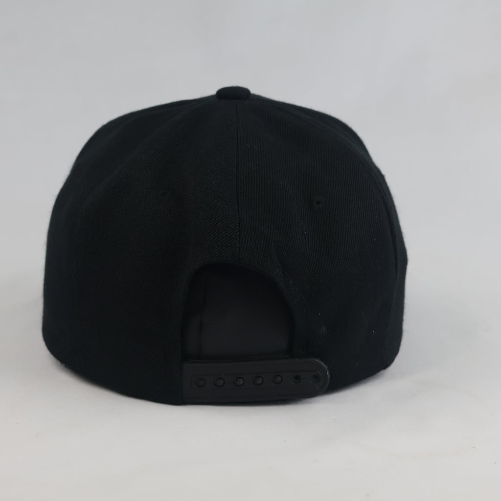 Thrifted Black Flat Brim "QUEEN" Snapback Hat | 10759