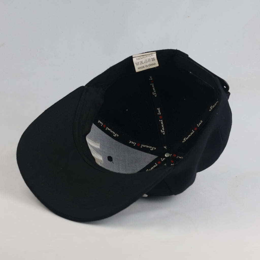 Thrifted Black Flat Brim "QUEEN" Snapback Hat | 10759