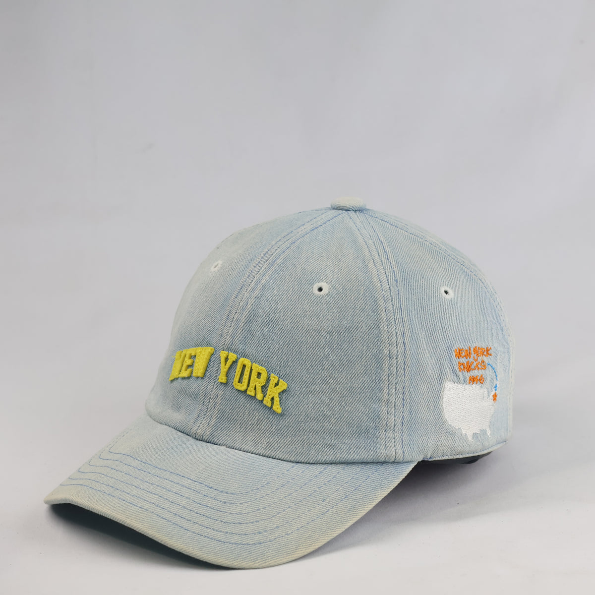 Thrifted NBA New York Knicks Light Wash Denim Adjustable Strapback Hat 57-58cm | 10630