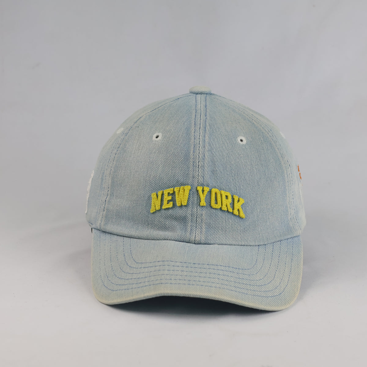 Thrifted NBA New York Knicks Light Wash Denim Adjustable Strapback Hat 57-58cm | 10630