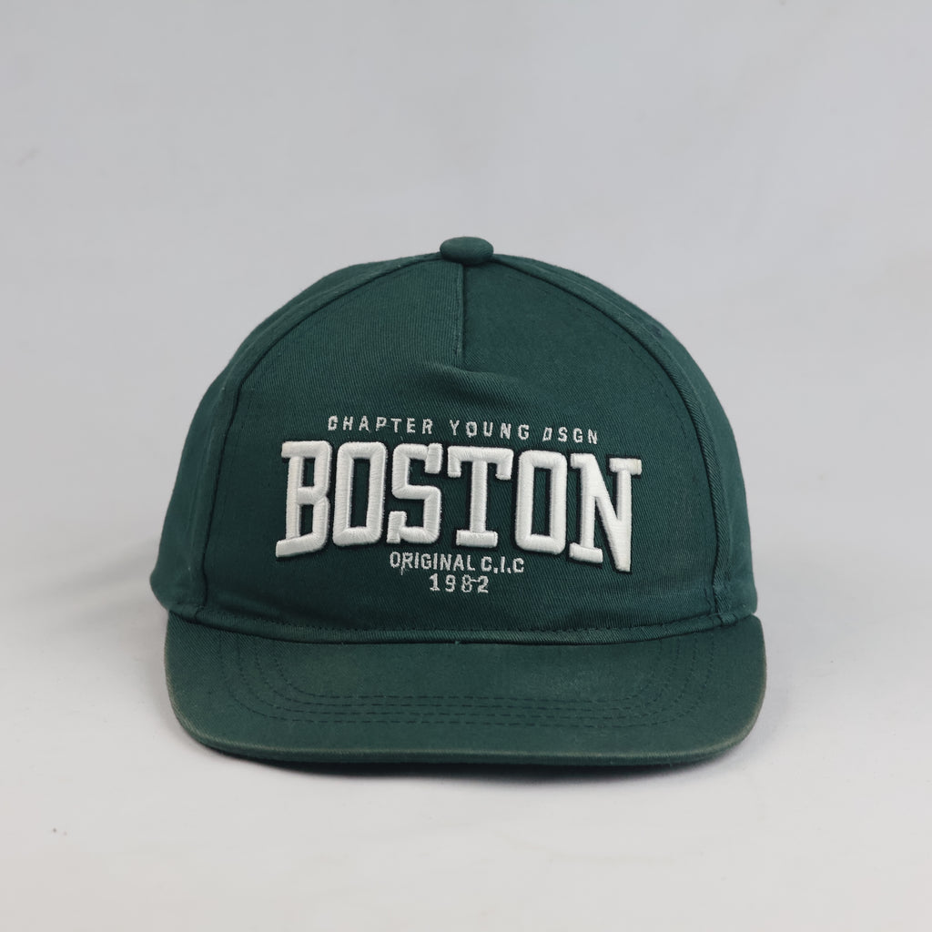 Thrifted Boston Embroidered Forest Green Snapback Hat (54-55cm) | 10638