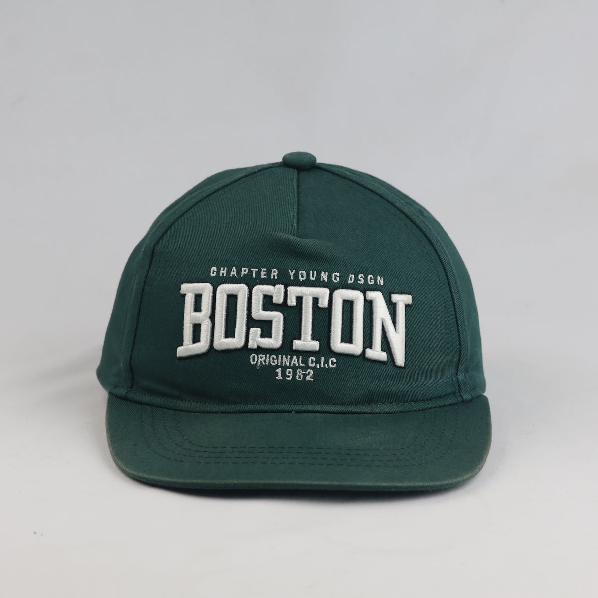 Thrifted Boston Embroidered Forest Green Snapback Hat (54-55cm) | 10638