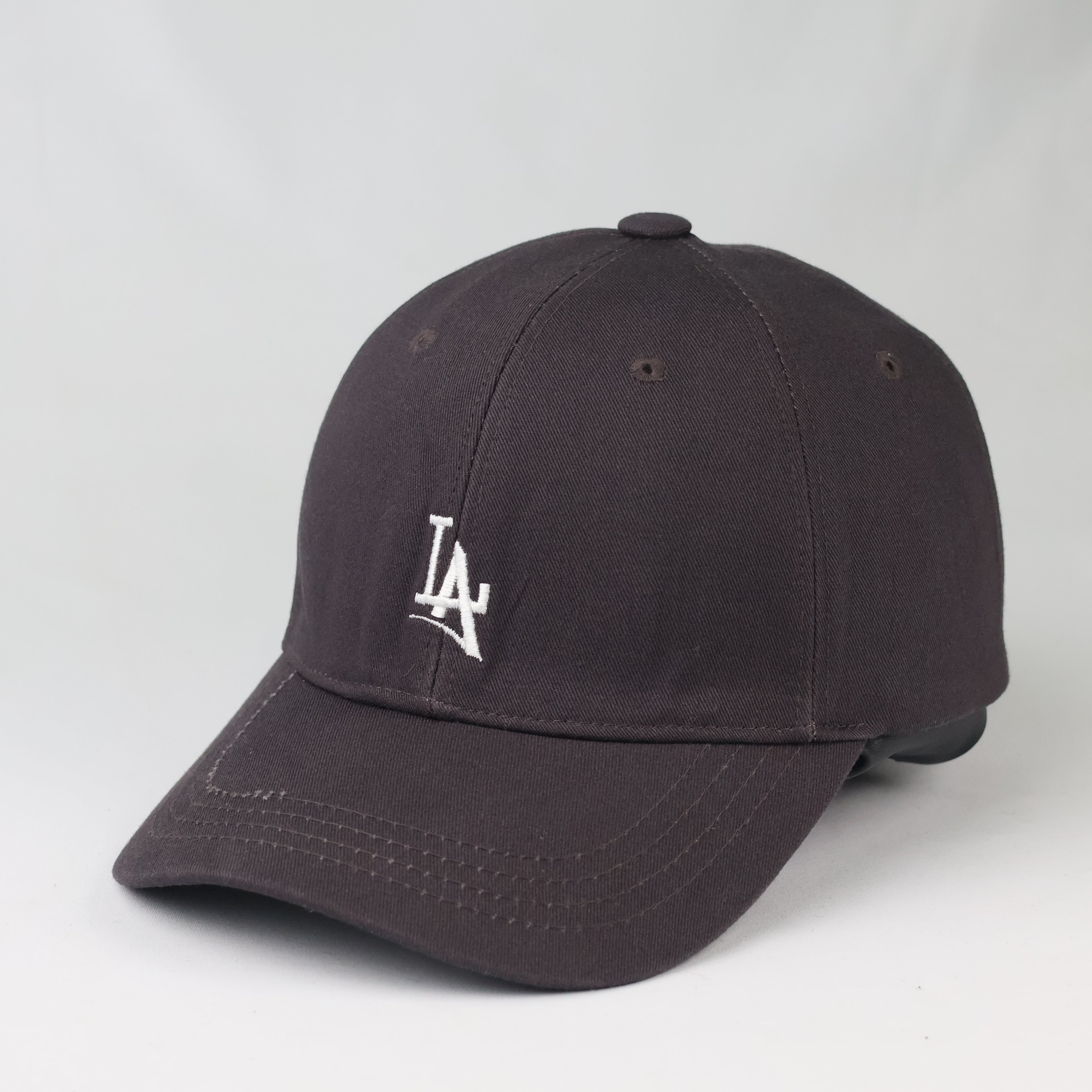 Retro LA Minimalist Embroidered Hat - Dark Espresso Brown Casual Cap