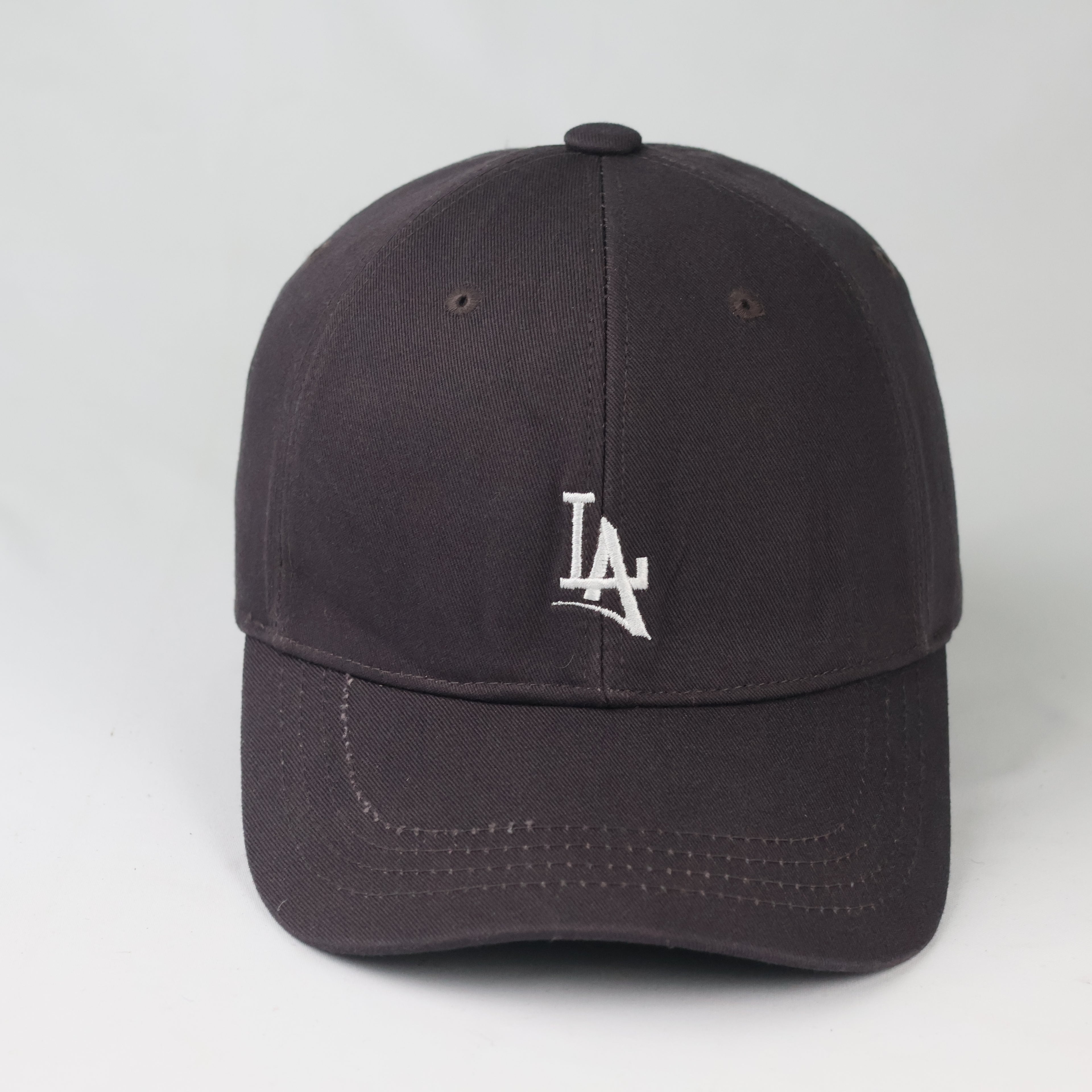 Retro LA Minimalist Embroidered Hat - Dark Espresso Brown Casual Cap