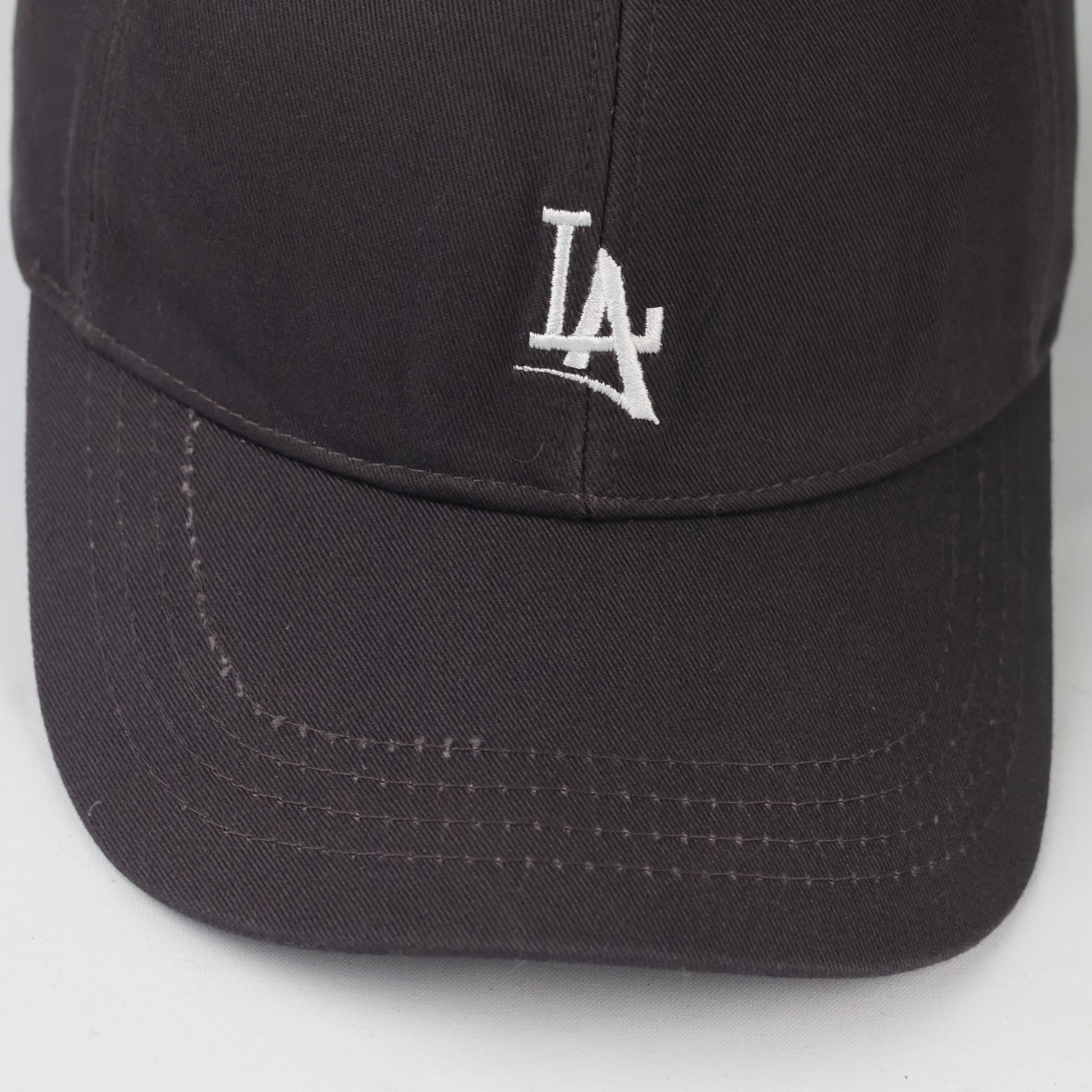 Retro LA Minimalist Embroidered Hat - Dark Espresso Brown Casual Cap