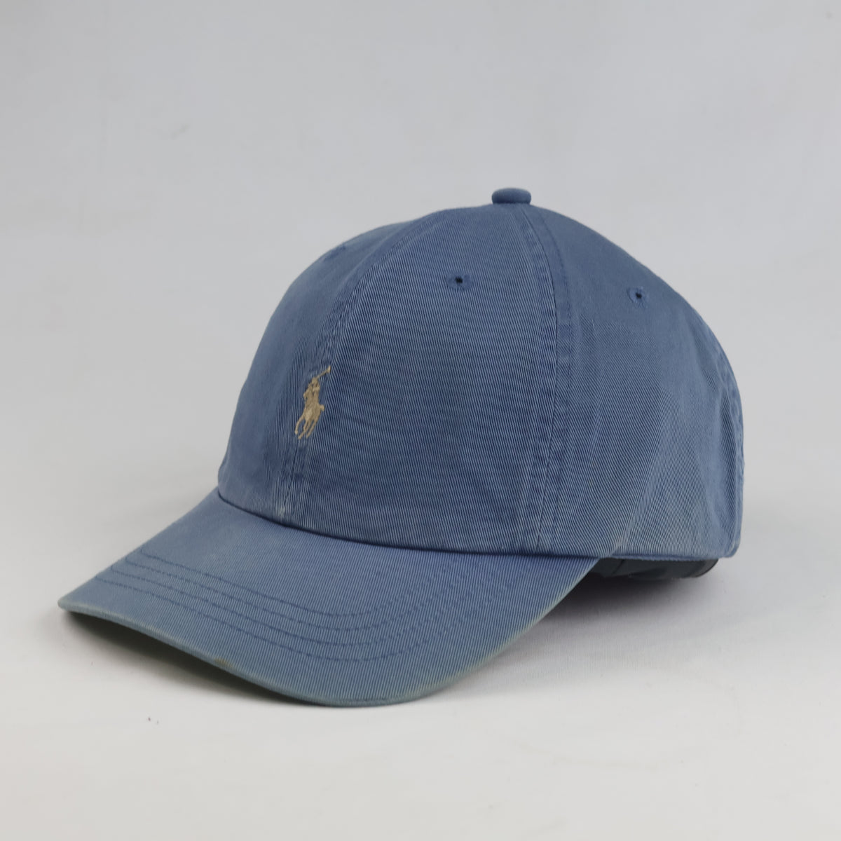 Thrifted Polo Ralph Lauren Adjustable Leather Strapback Hat - Blue (57-58cm) | 10619