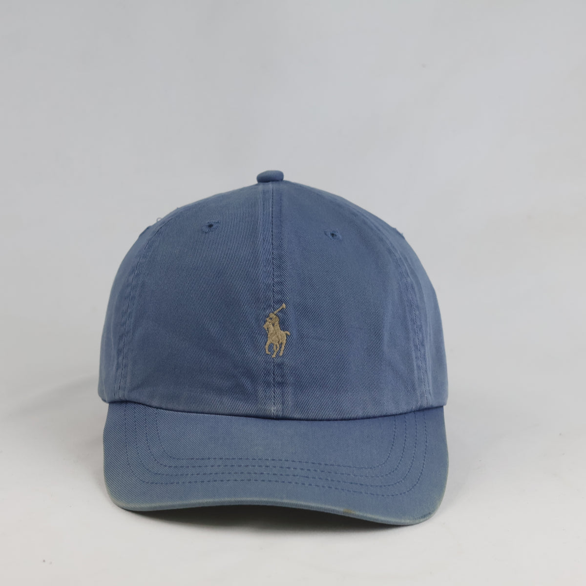 Thrifted Polo Ralph Lauren Adjustable Leather Strapback Hat - Blue (57-58cm) | 10619
