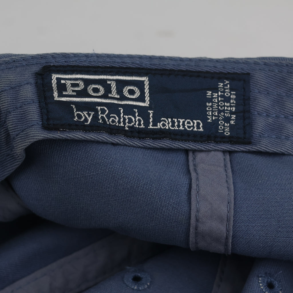 Thrifted Polo Ralph Lauren Adjustable Leather Strapback Hat - Blue (57-58cm) | 10619