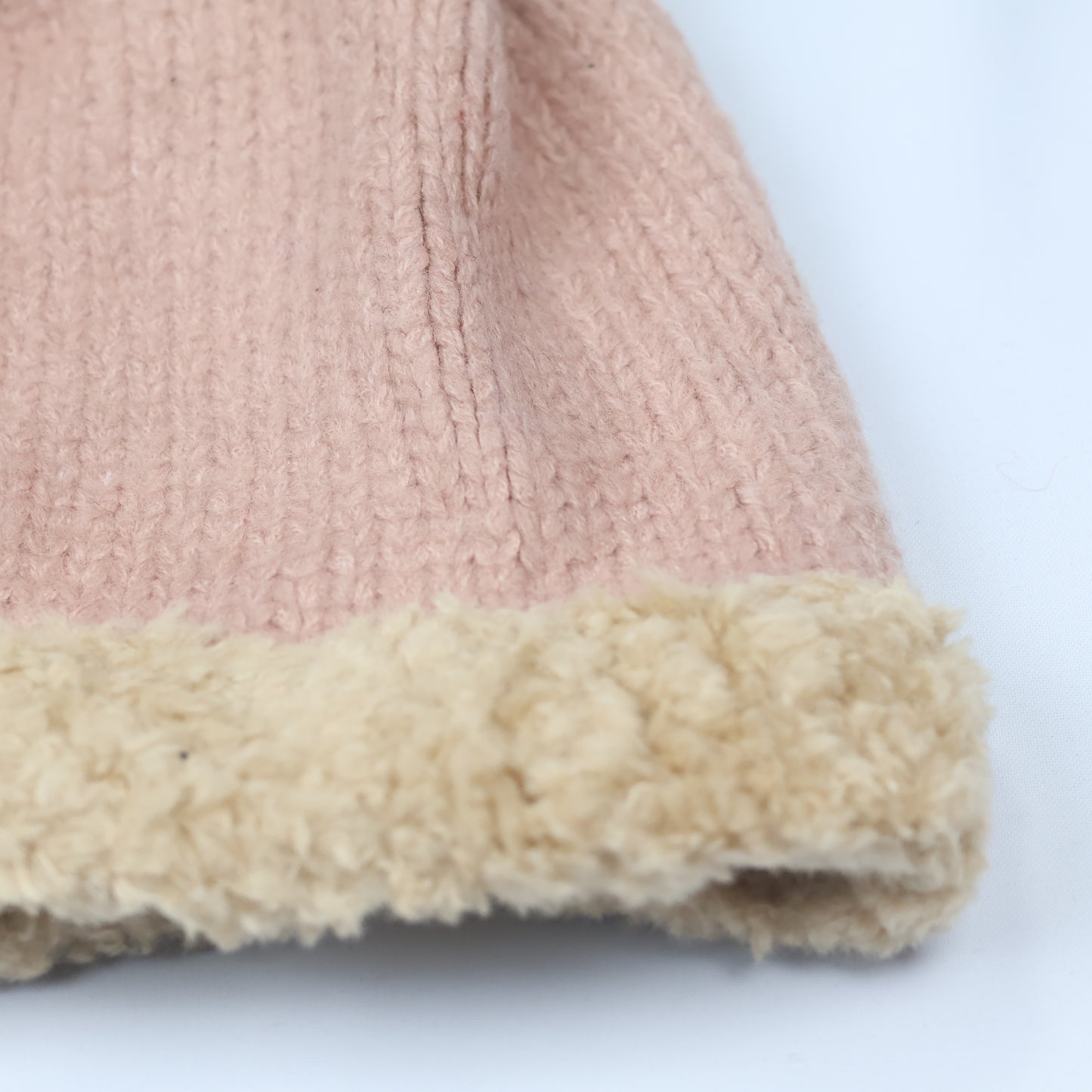 Cozy Blush Pink Sherpa Lined Earflap Hat with Pom Pom - Women’s Winter Headwear