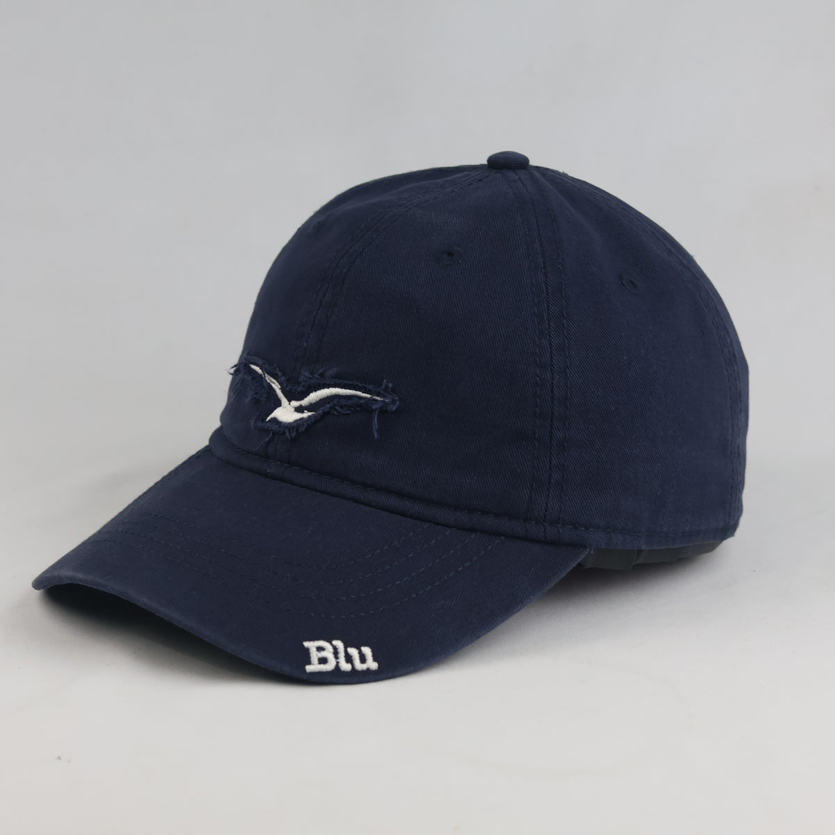Blu Nautical Baseball Cap – Navy Blue Distressed Bird Hat (56-57cm) |10621