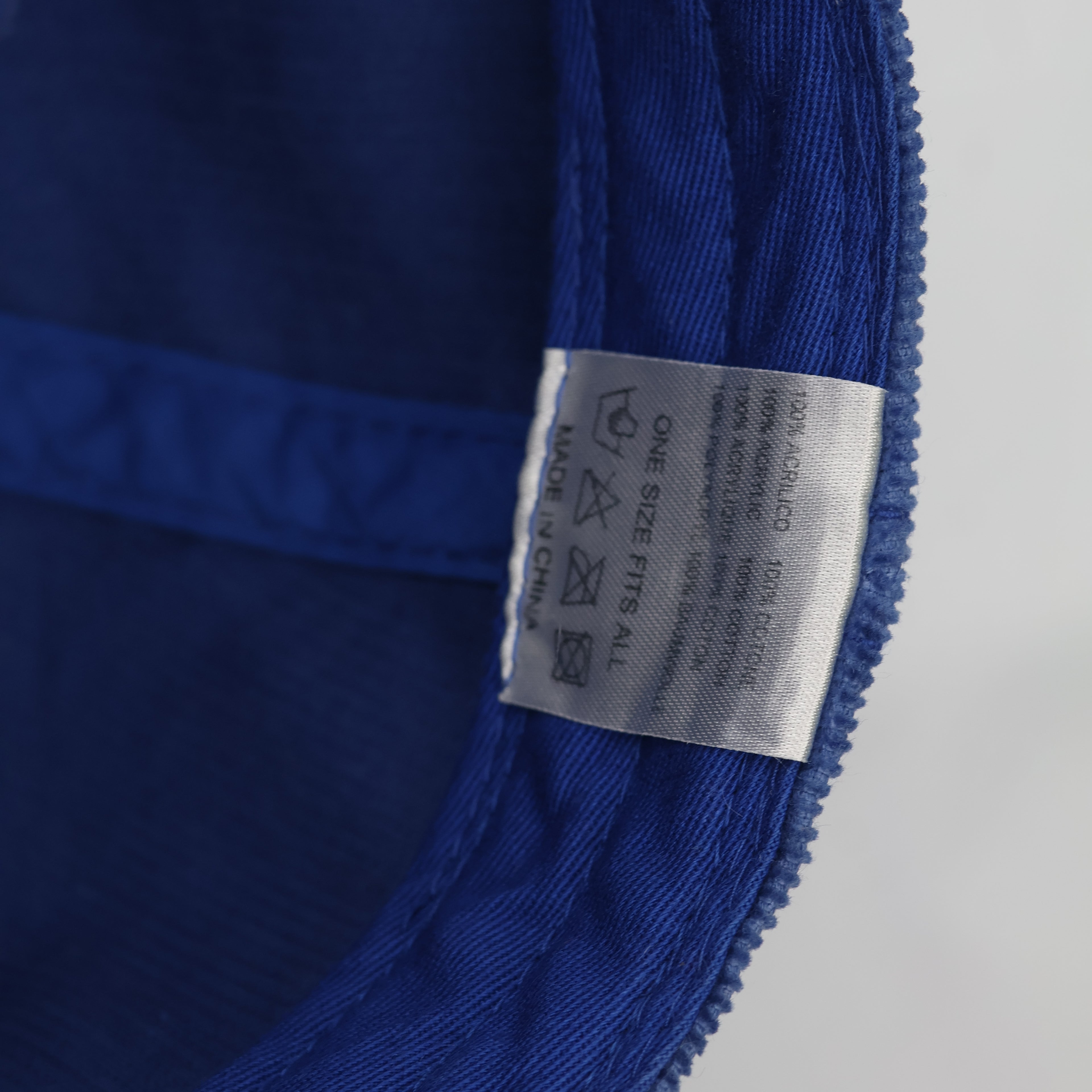 Rizla+ Blue Corduroy Thrifted Baseball Cap with Green Knit Front Panel