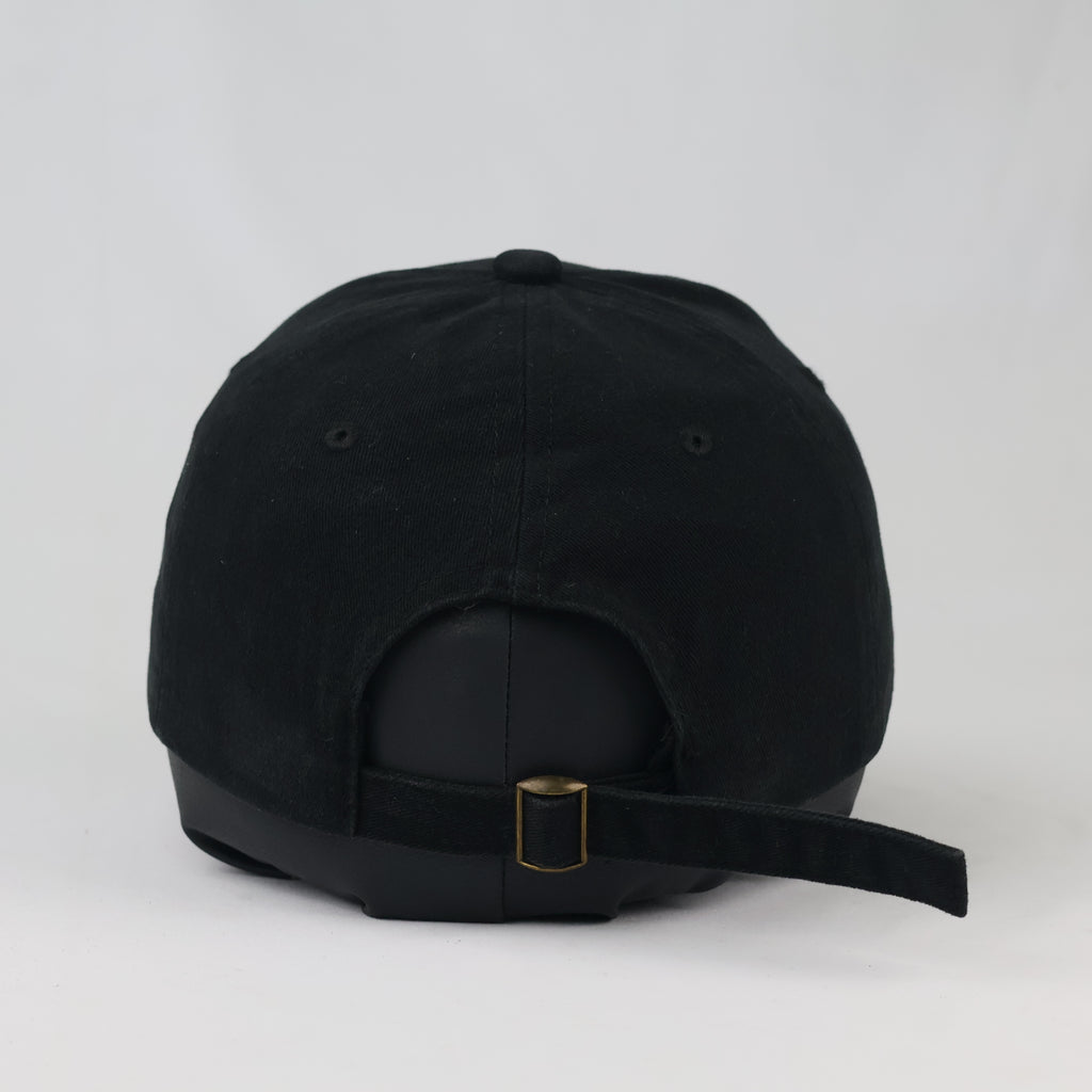 Vintage LA Embroidered Cotton Hat - Solid Black Minimalist Thrifted Cap