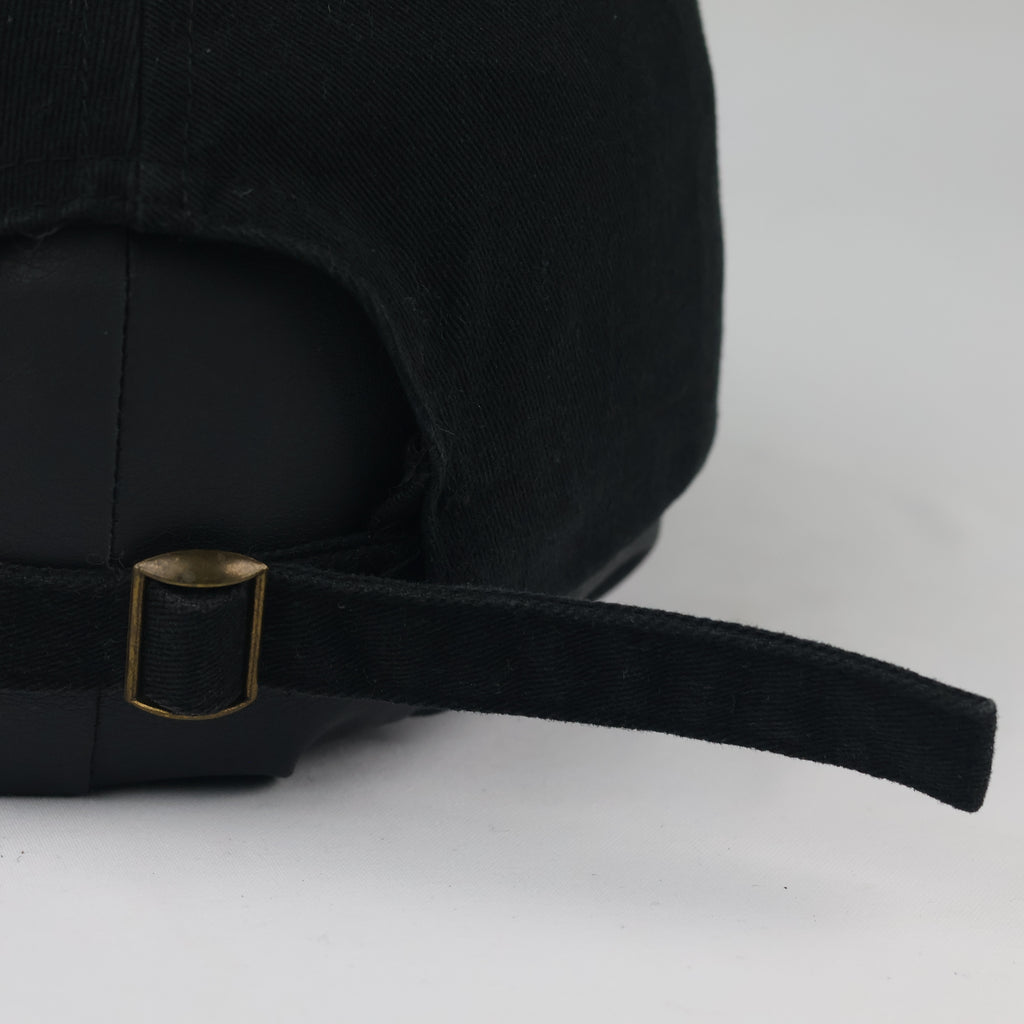 Vintage LA Embroidered Cotton Hat - Solid Black Minimalist Thrifted Cap