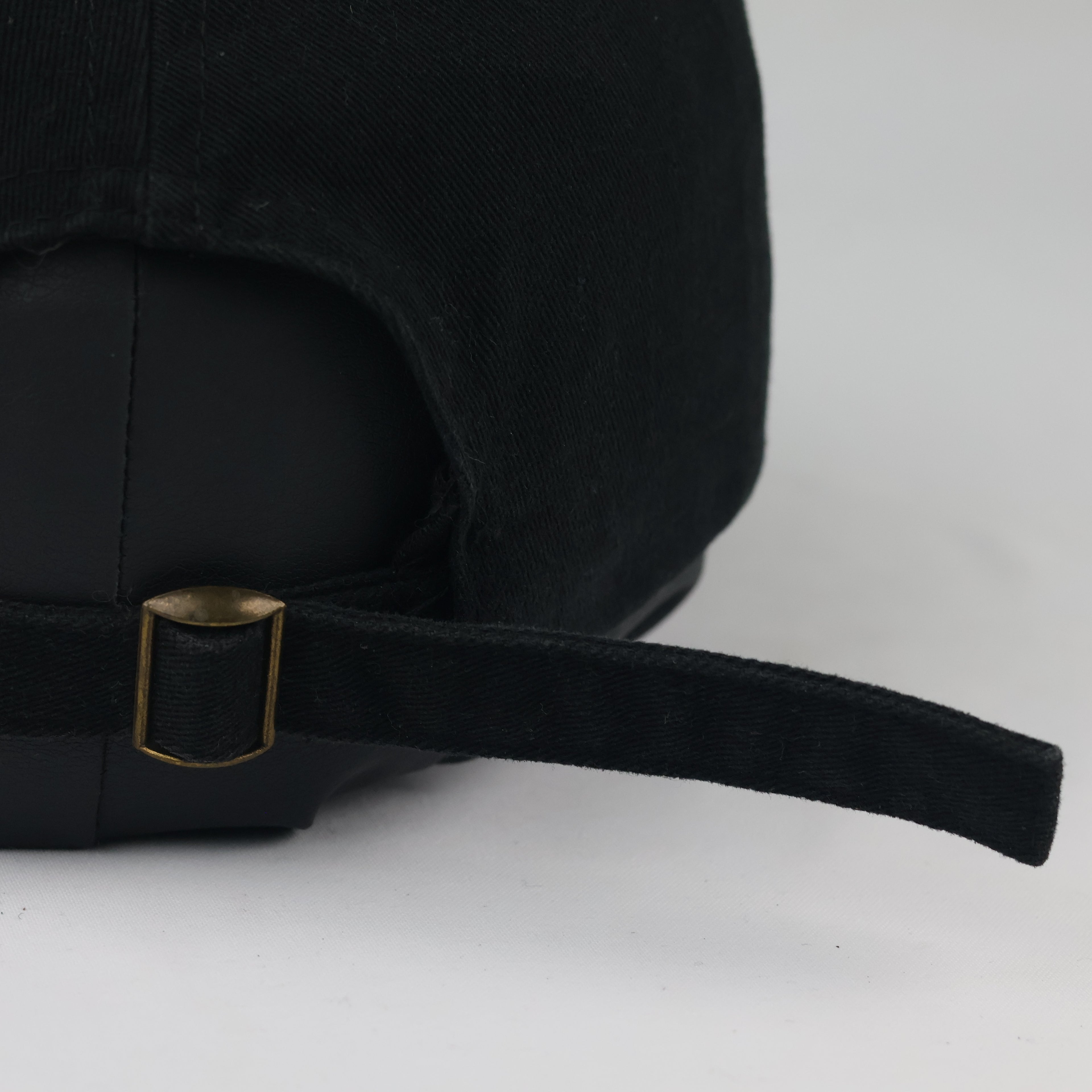 Vintage LA Embroidered Cotton Hat - Solid Black Minimalist Thrifted Cap