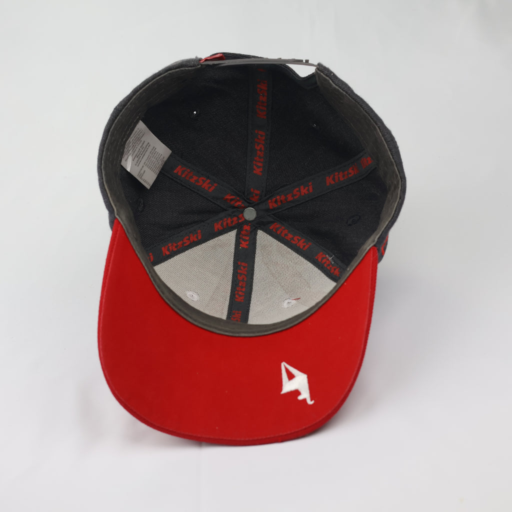 KitzSki Austria Snapback Hat | Embroidered Ski Resort Cap - Red & Grey