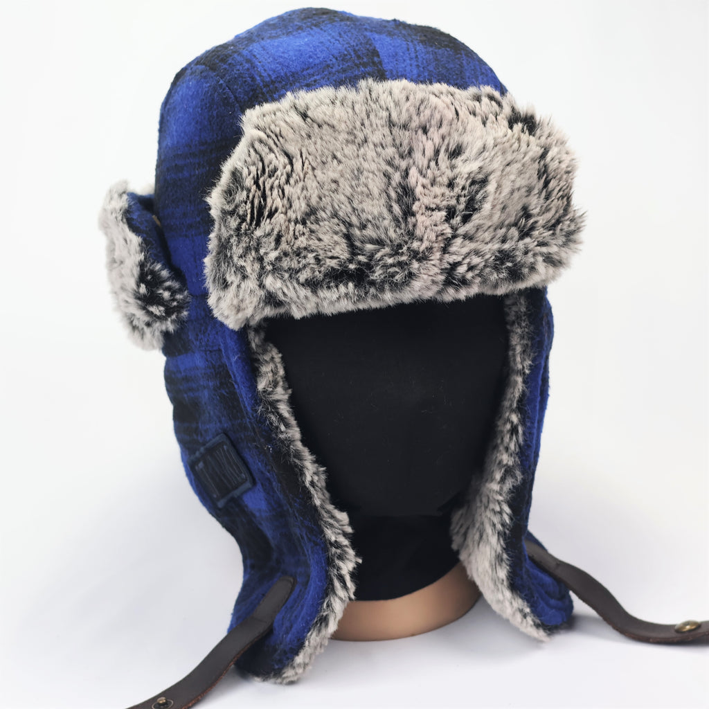 Winter Ushanka Trooper Cap – Vintage Tartan Pattern