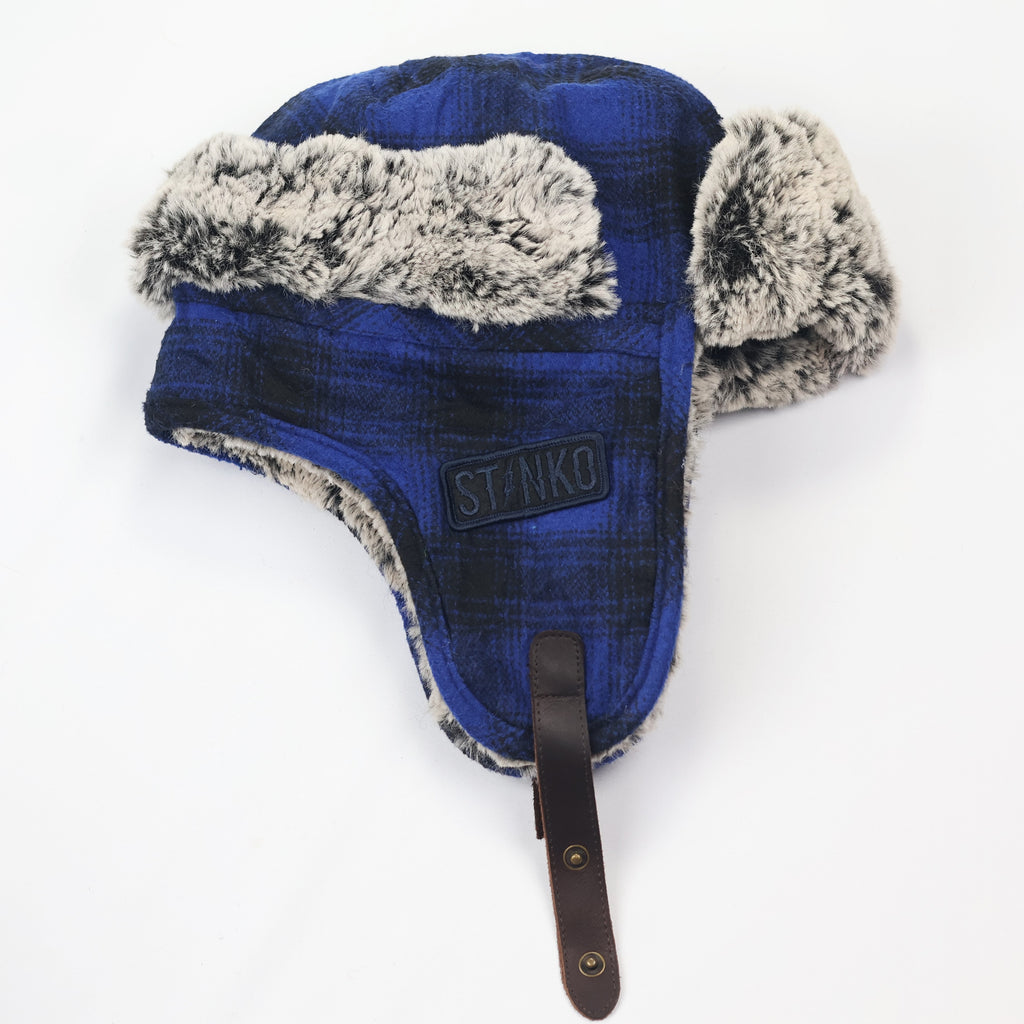 Winter Ushanka Trooper Cap – Vintage Tartan Pattern