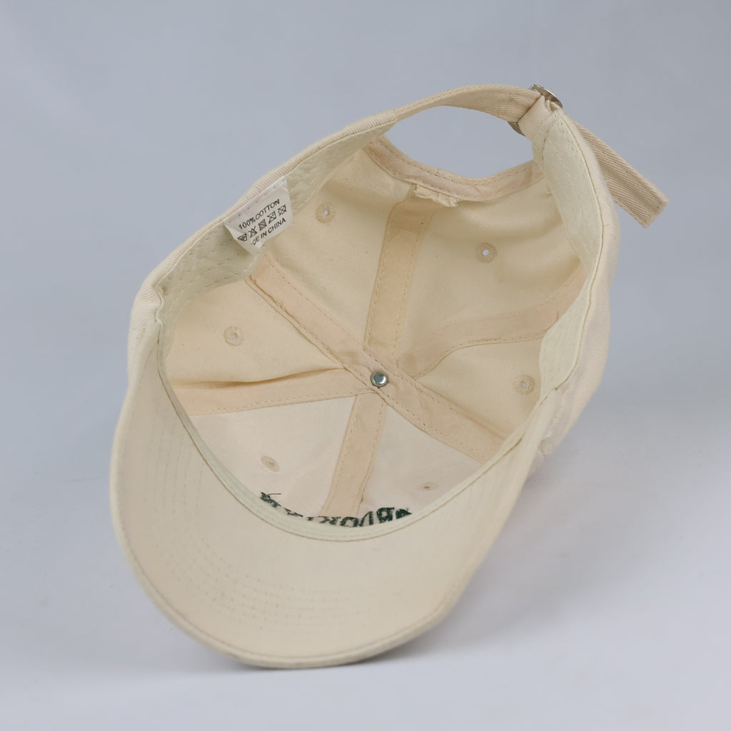 Retro Brooklyn New York Embroidered Hat - Cream & Forest Green Cap