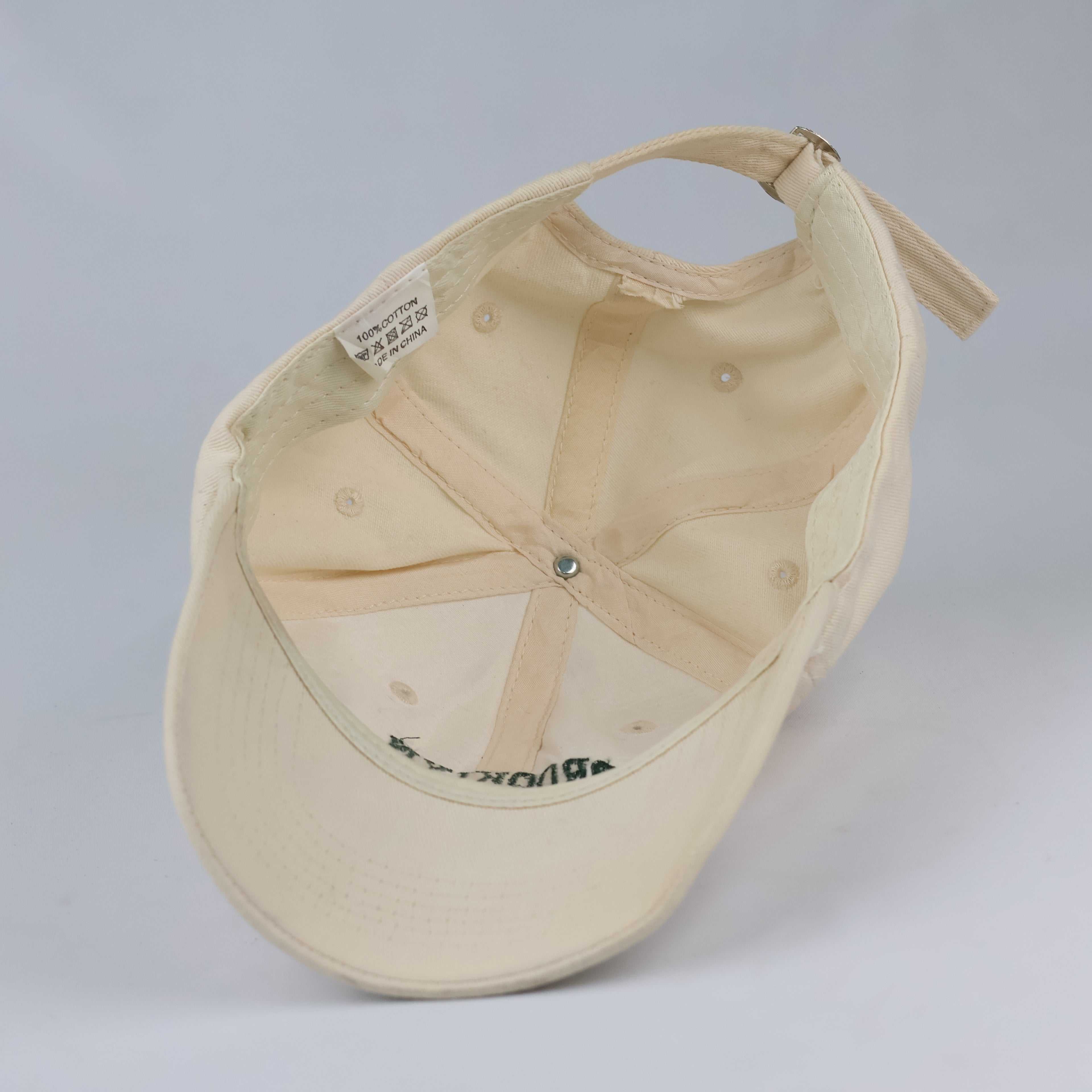 Retro Brooklyn New York Embroidered Hat - Cream & Forest Green Cap