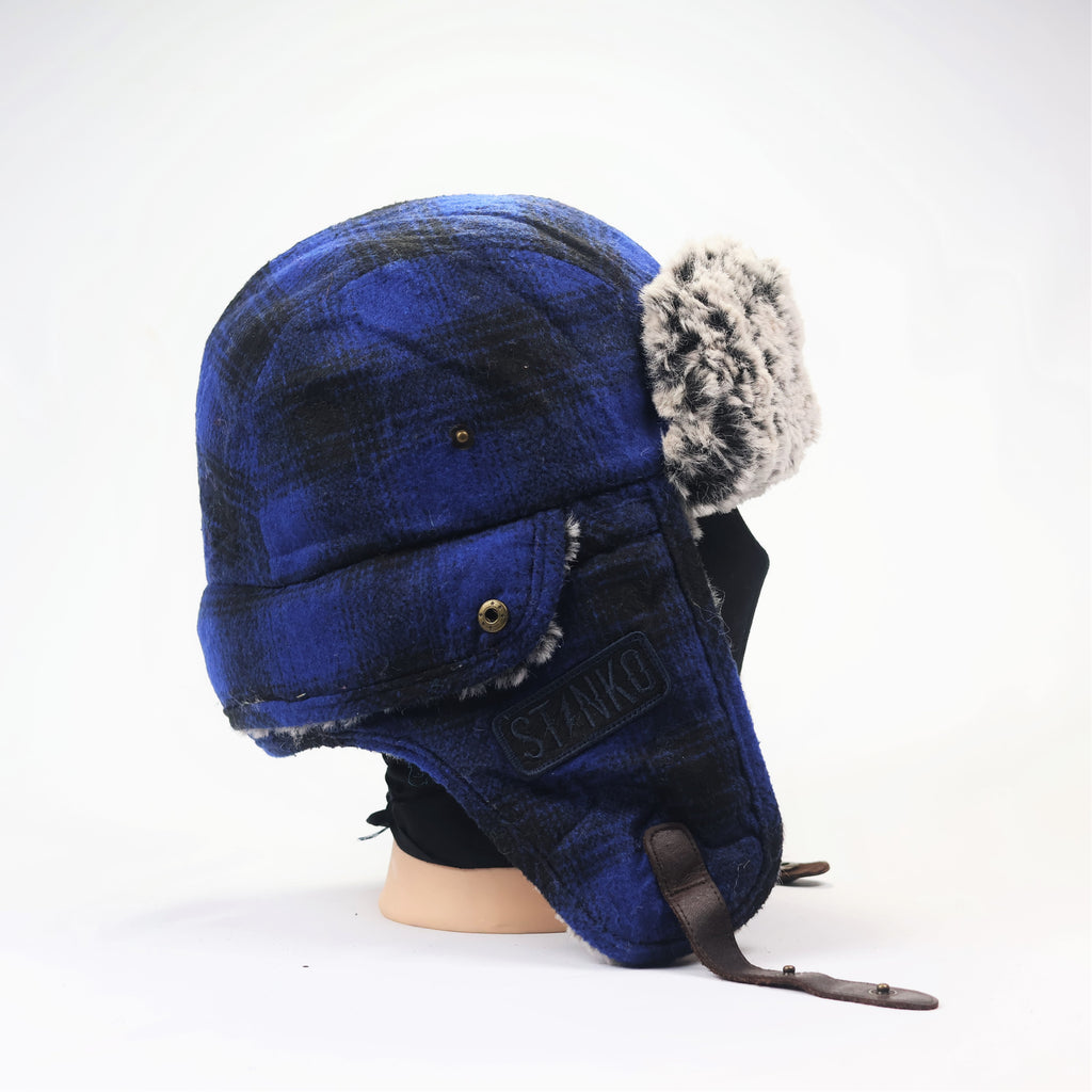 Winter Ushanka Trooper Cap – Vintage Tartan Pattern