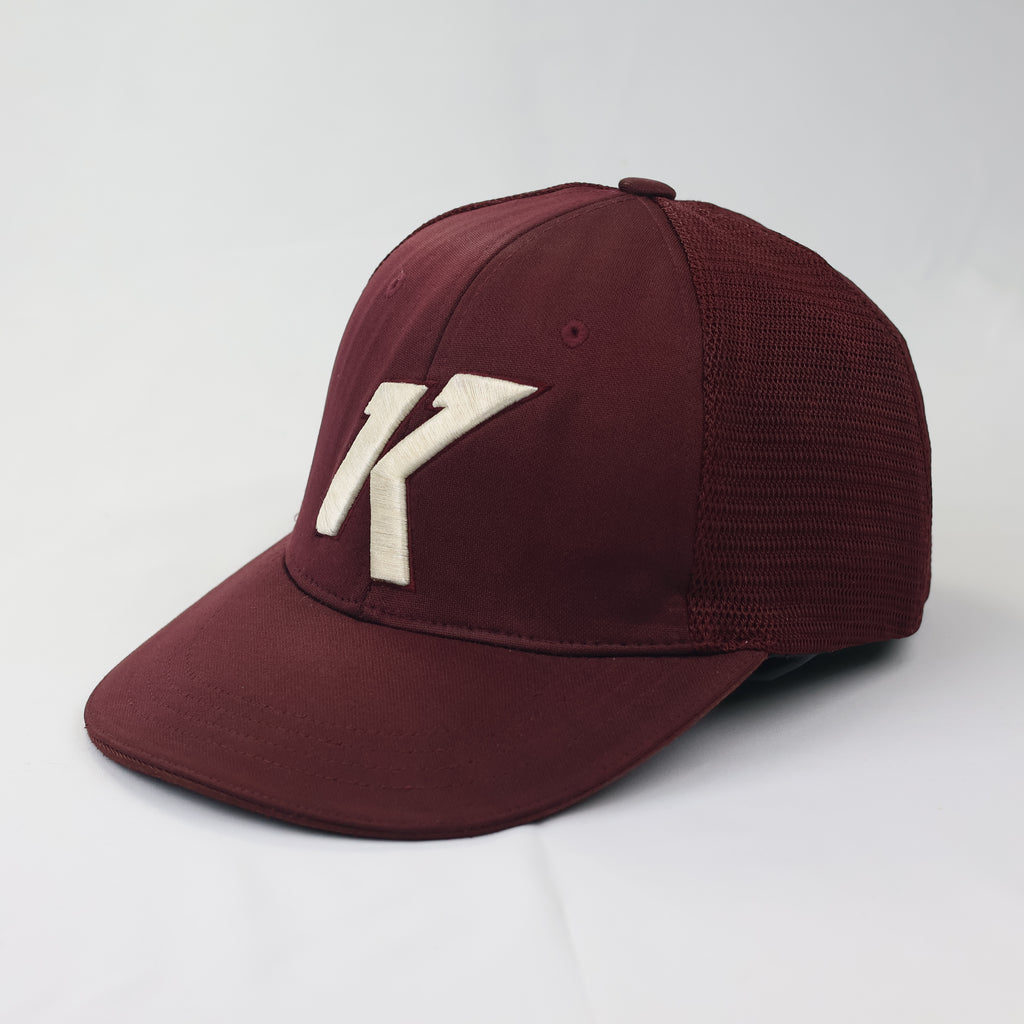 Vintage Heroes "K" Logo Thrifted Trucker Hat | Maroon & Cream Embroidery