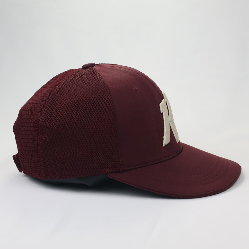 Vintage Heroes "K" Logo Thrifted Trucker Hat | Maroon & Cream Embroidery