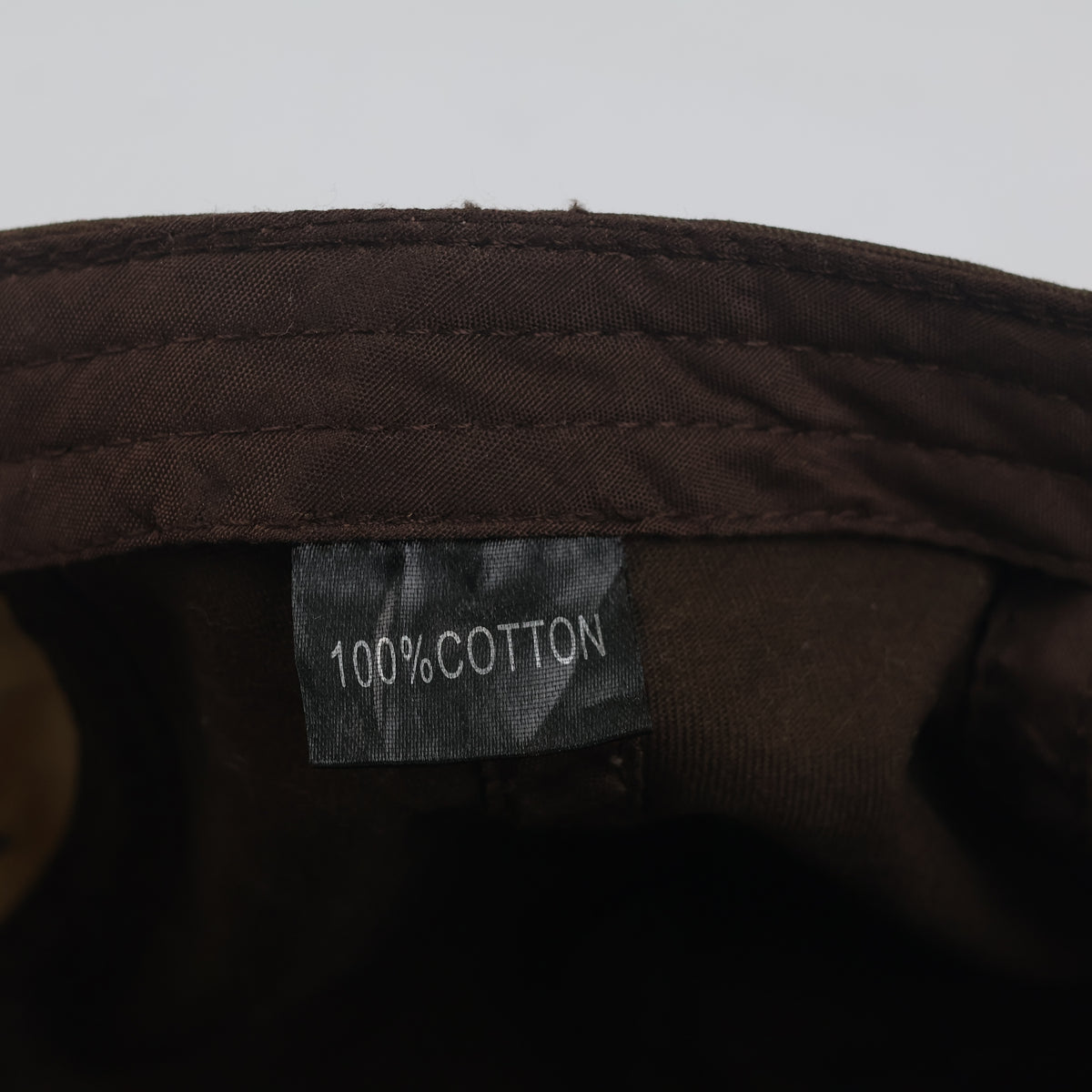 Thrifted Thrifted Y2K Canvas Ivy Cap – Dark Brown & Beige (58–60 cm) | 10671