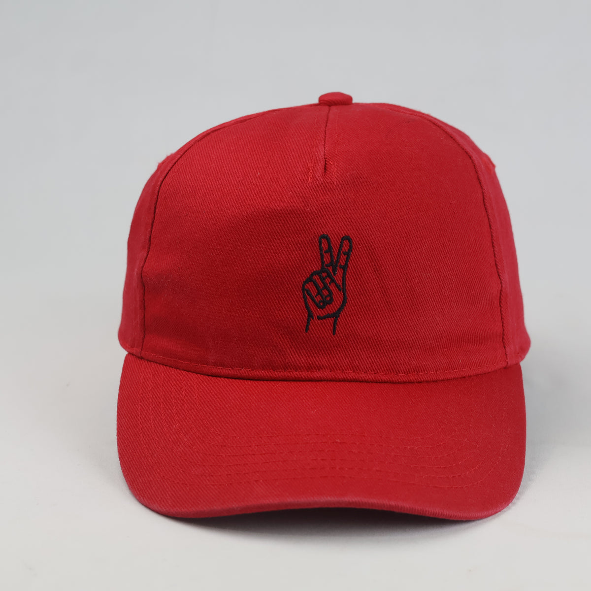 Thrifted Beechfield Peace Sign Embroidered Red Baseball Cap (57–58 cm) |10667