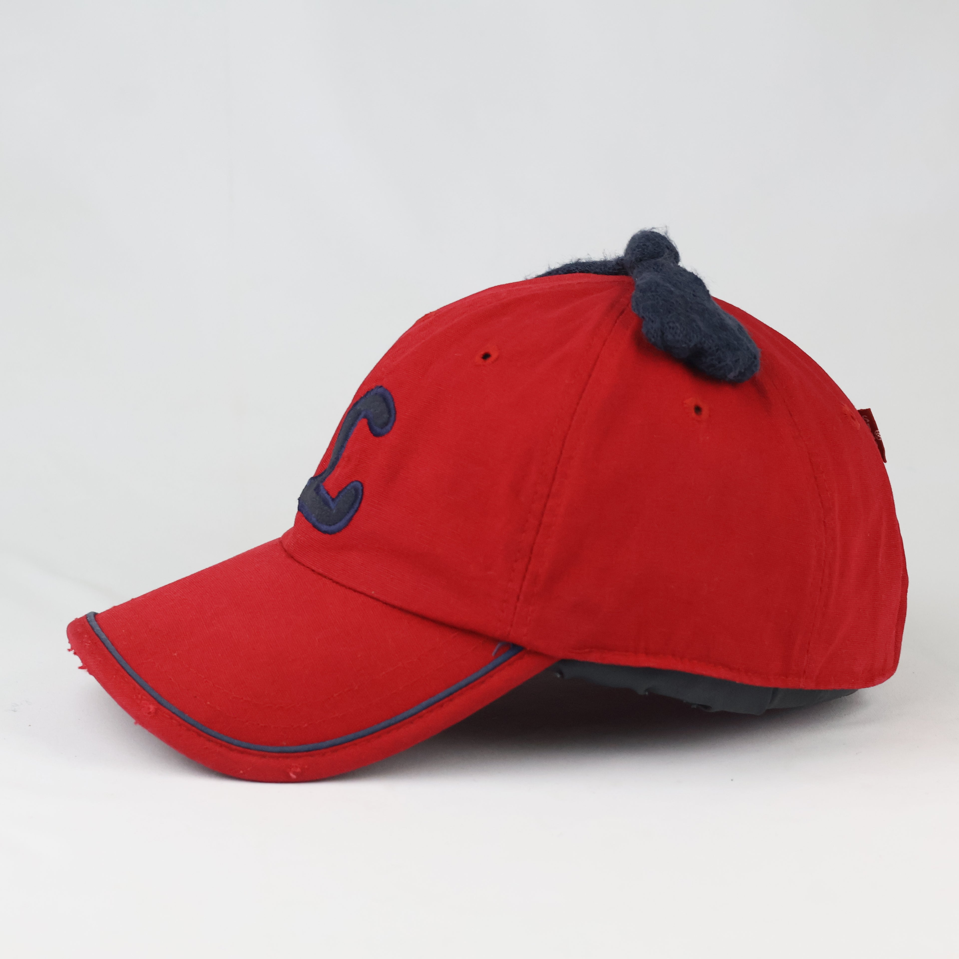 Vintage Levi’s Red Canvas Novelty Cap - Navy C Patch Bow Accent Hat